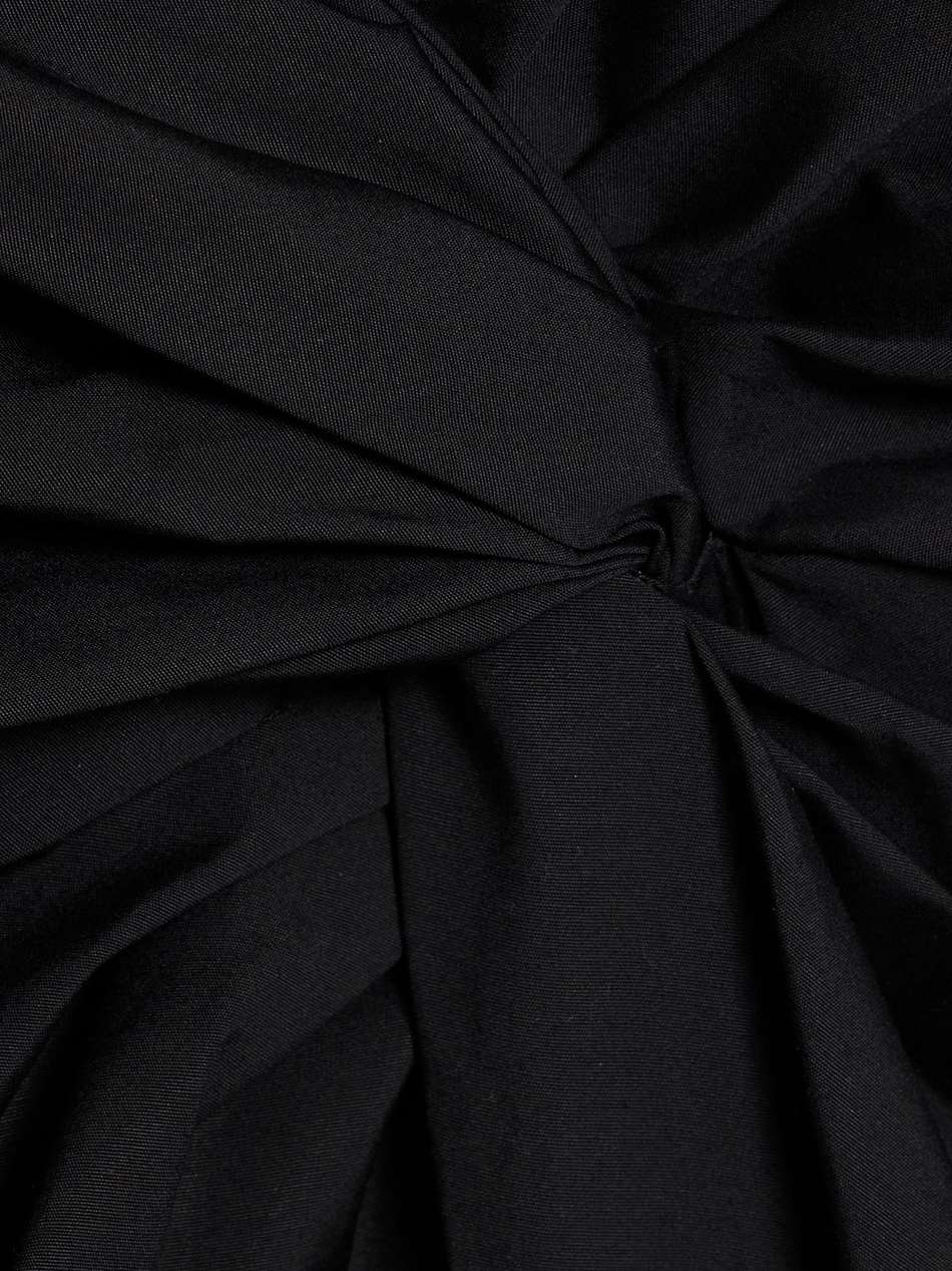 twisted cotton-blend poplin halterneck midi dress