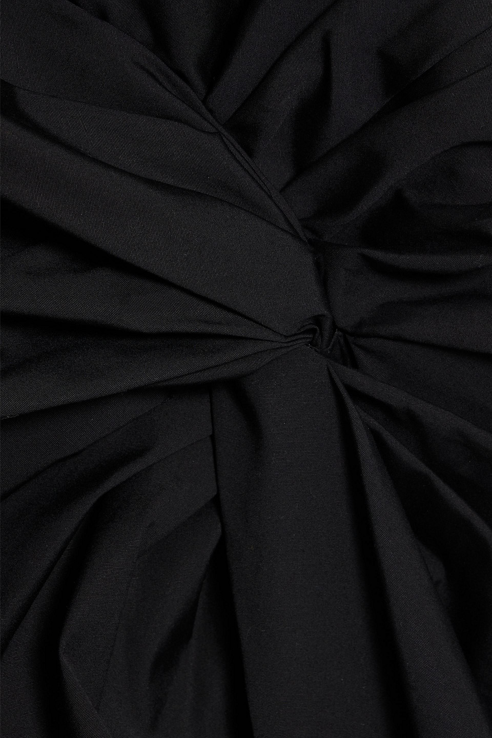 Carolina Herrera Twisted Cotton-blend Poplin Halterneck Midi Dress In Black