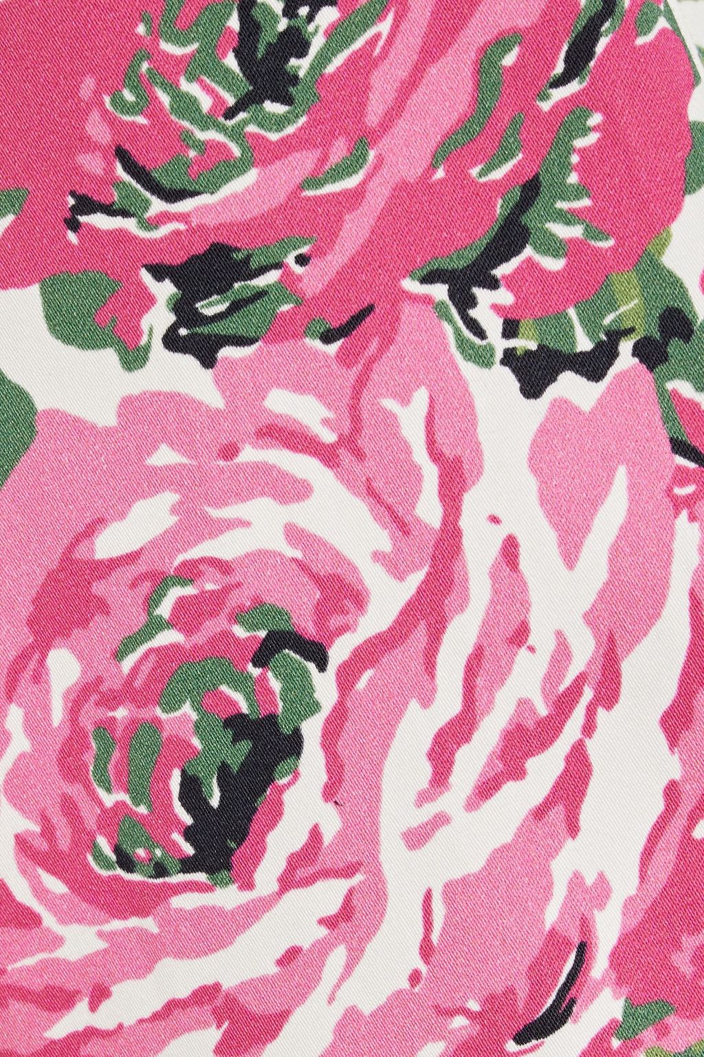 CAROLINA HERRERA Floral-print cotton-blend poplin midi dress