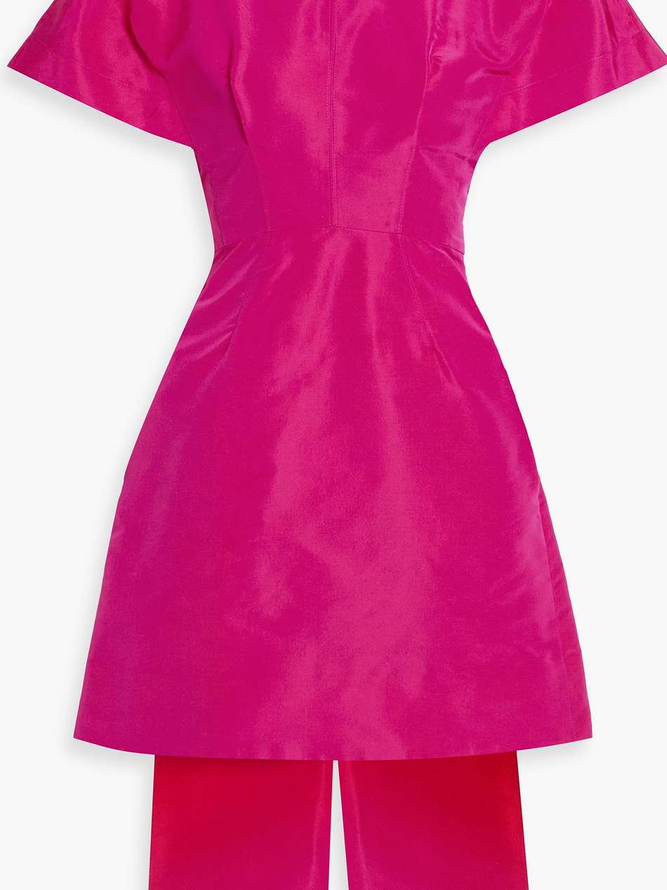 bow-detailed silk-faille mini dress