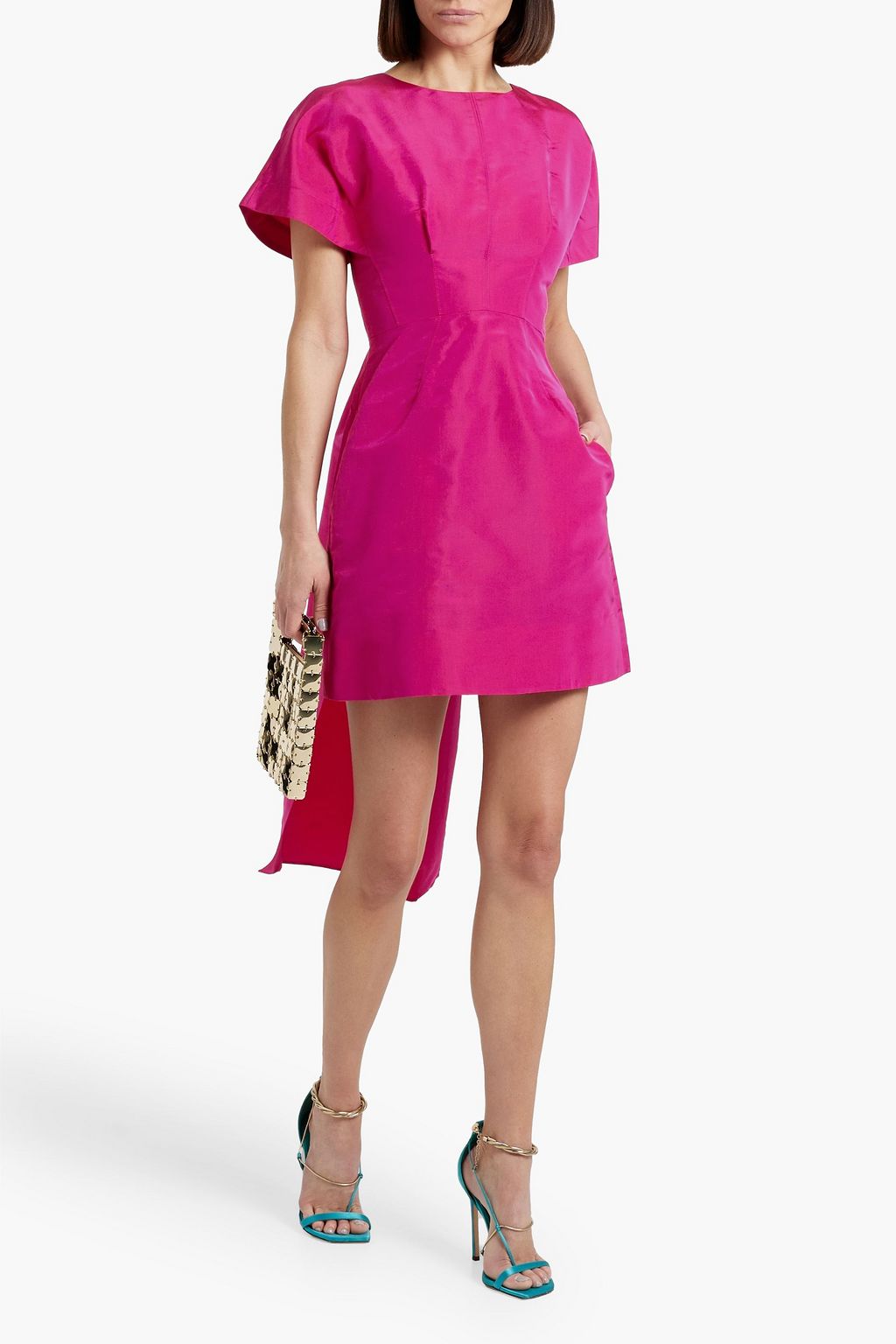 CAROLINA HERRERA Bow-detailed silk-faille mini dress