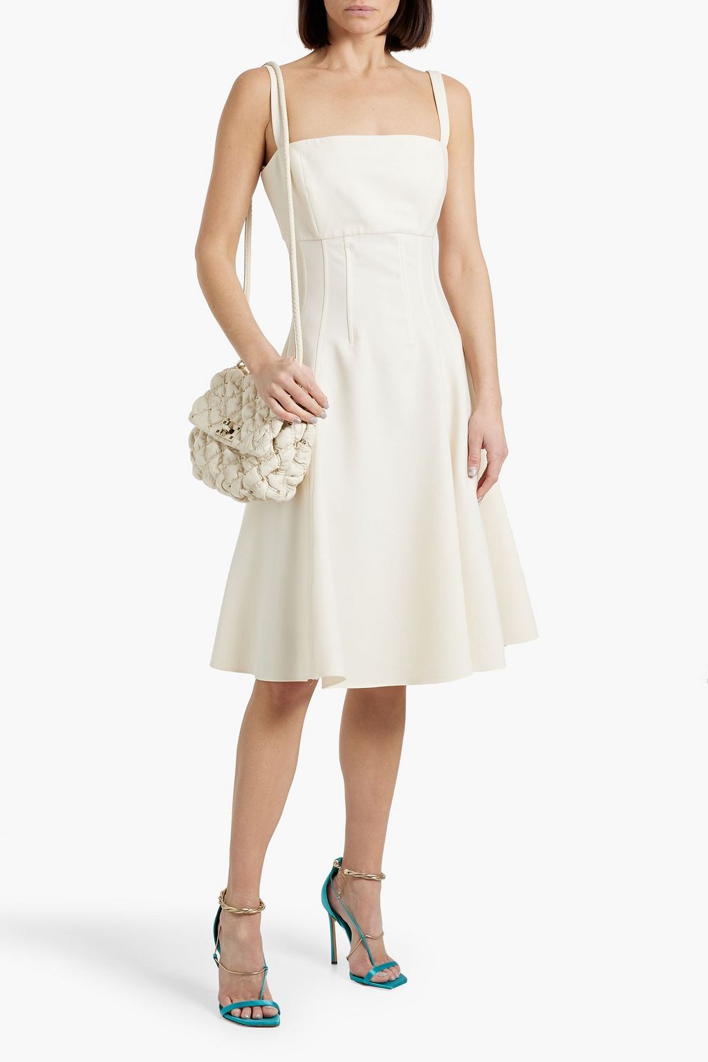 OSCAR DE LA RENTA Grain de poudre wool-blend dress