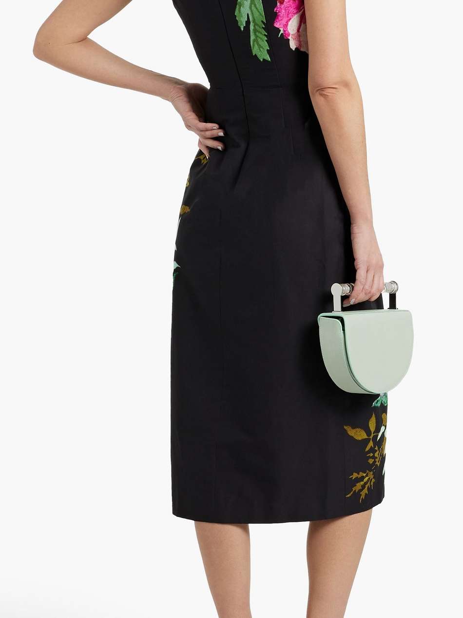 pleated floral-print cotton-faille midi dress