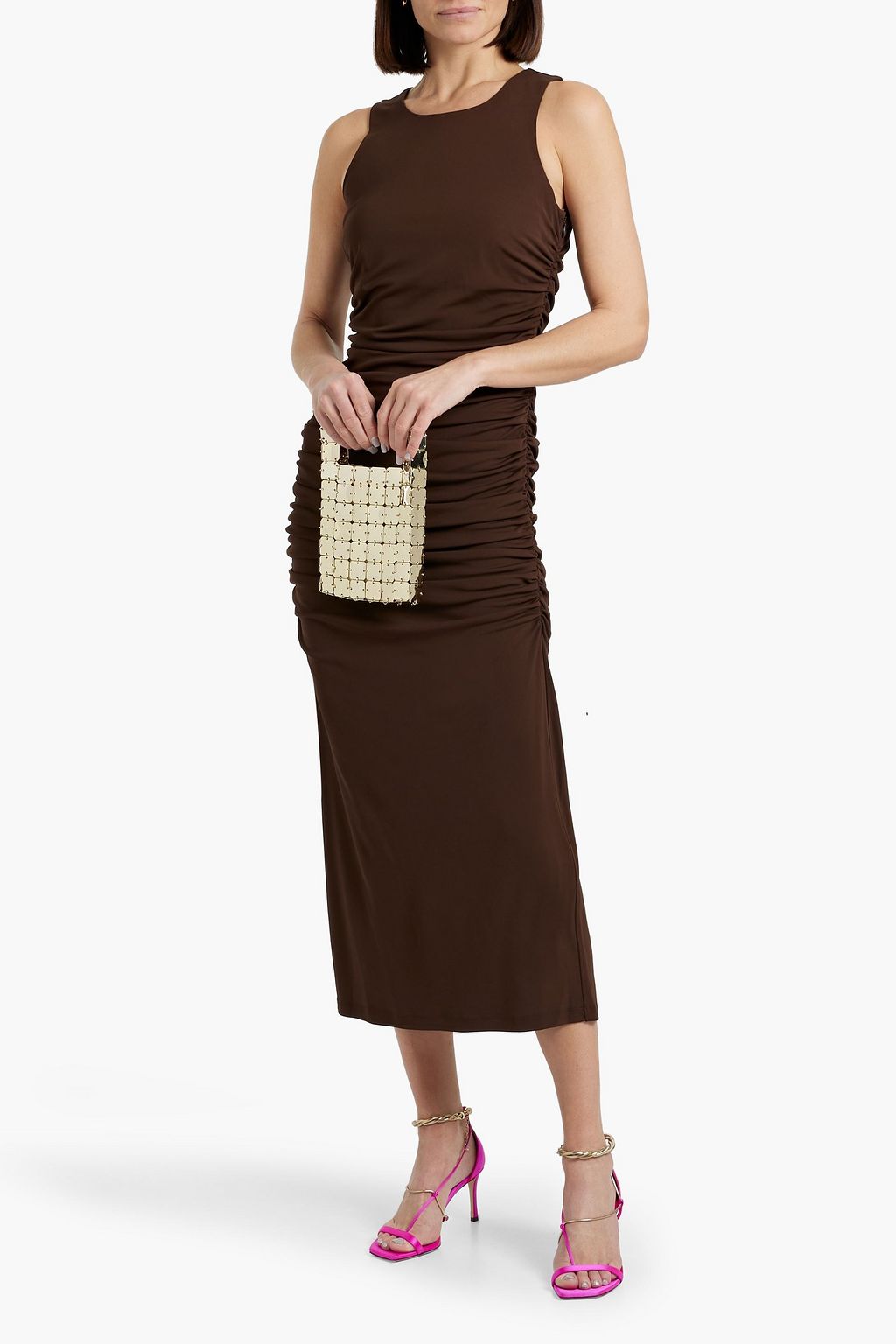 CAROLINA HERRERA Ruched jersey midi dress