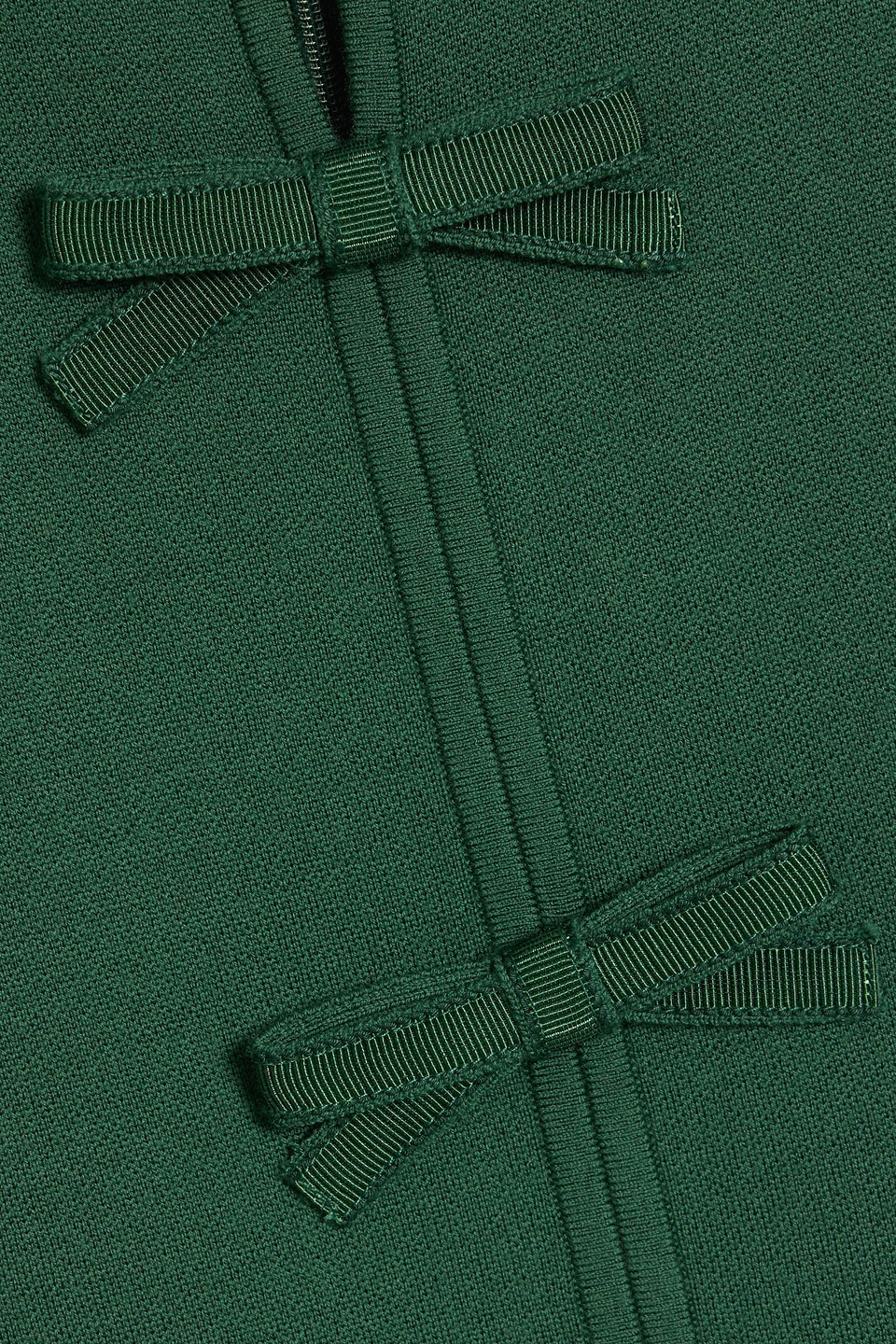 Carolina Herrera Bow-detailed Wool-blend Midi Dress In Army Green