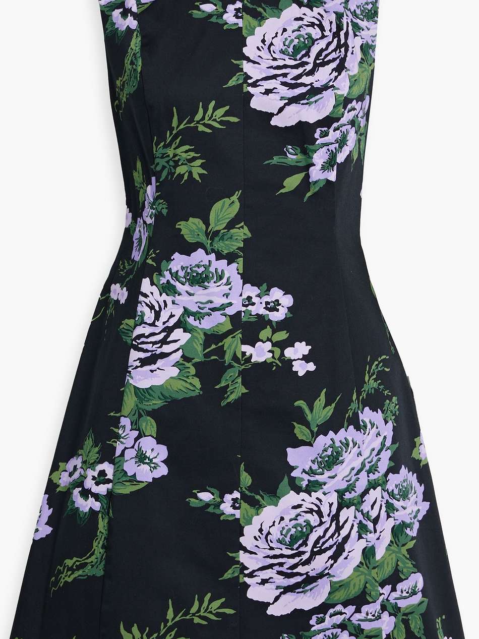 floral-print cotton-blend mini dress