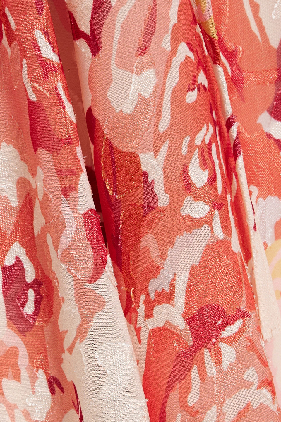 Mikael Aghal Floral-print Fil Coupé Chiffon Midi Dress In Blush