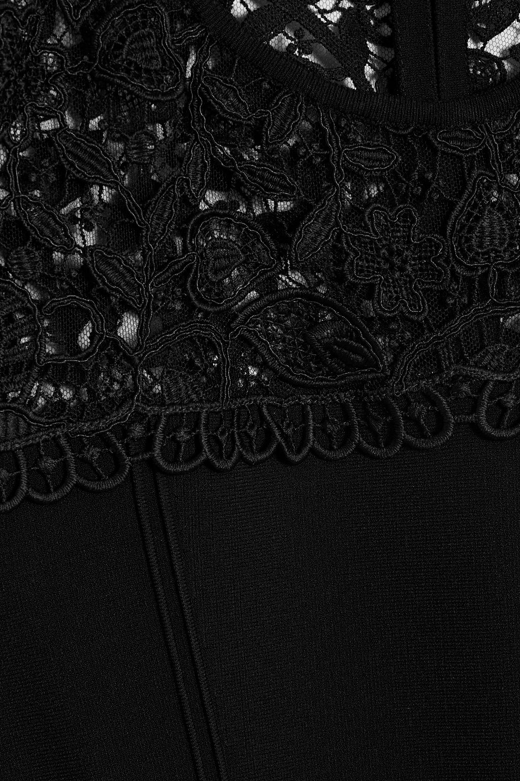 CAROLINA HERRERA Guipure lace and stretch-knit dress