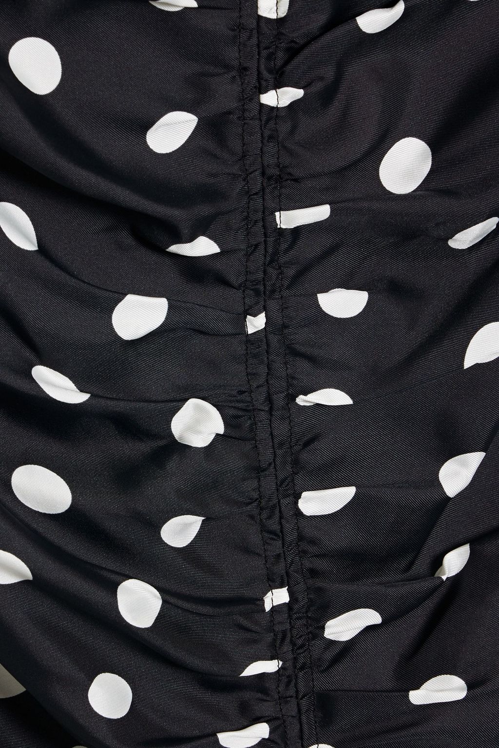 CAROLINA HERRERA Ruched cutout polka-dot satin-twill midi dress
