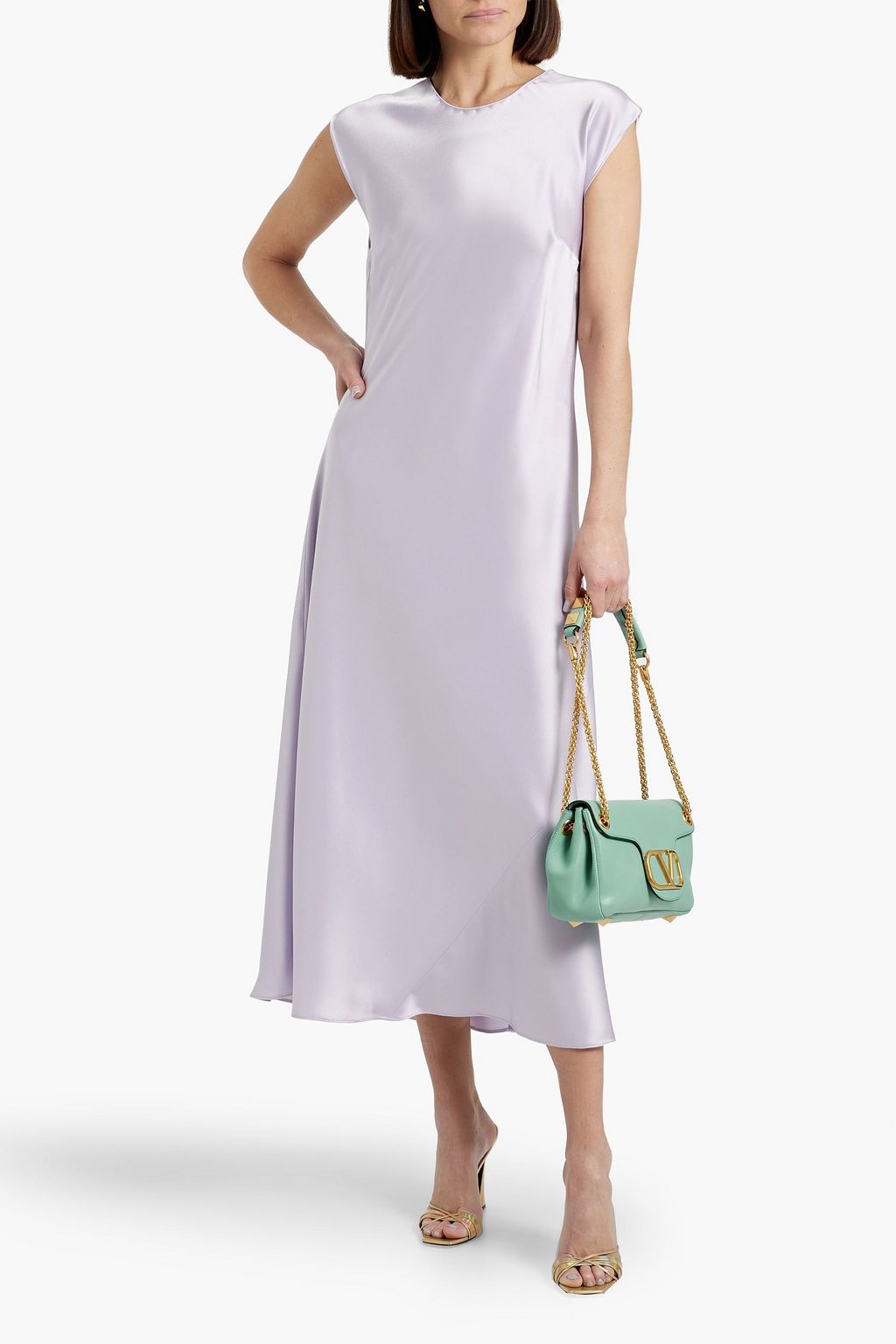 CAROLINA HERRERA Satin midi dress
