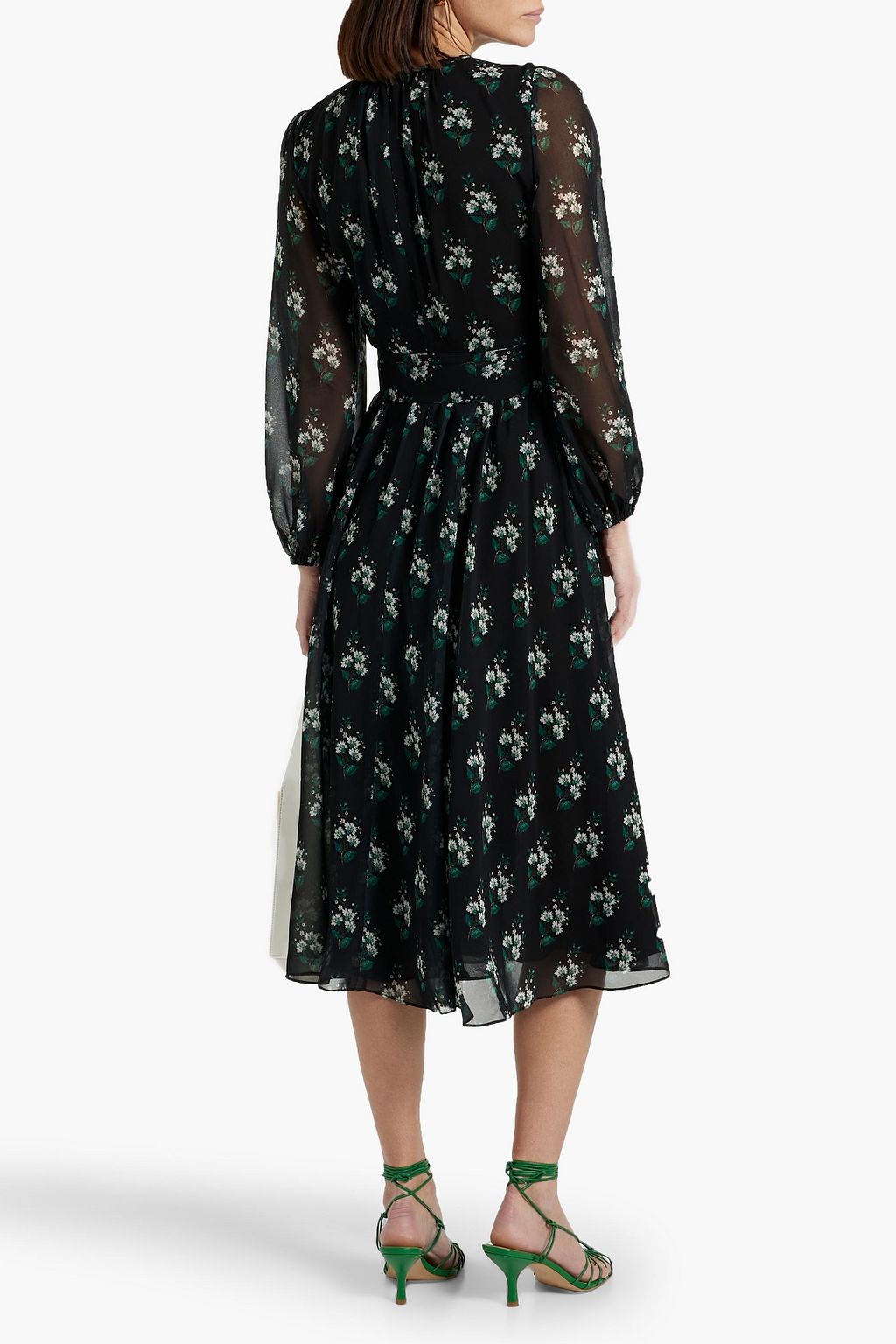 CAROLINA HERRERA Floral-print chiffon midi dress