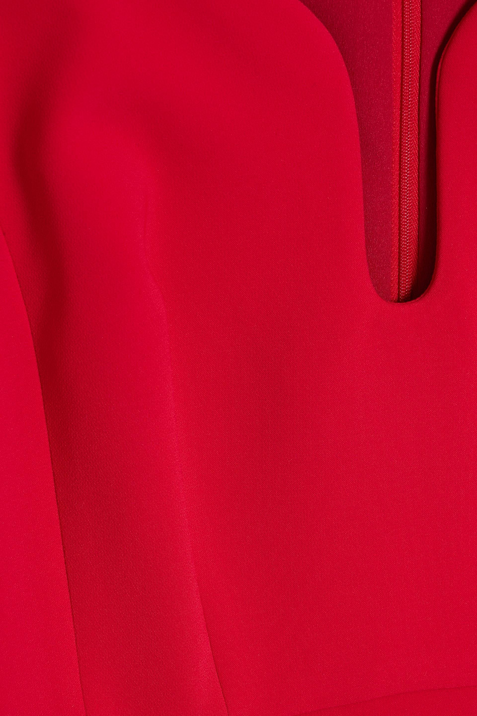 Shop Carolina Herrera Crepe Midi Dress In Crimson