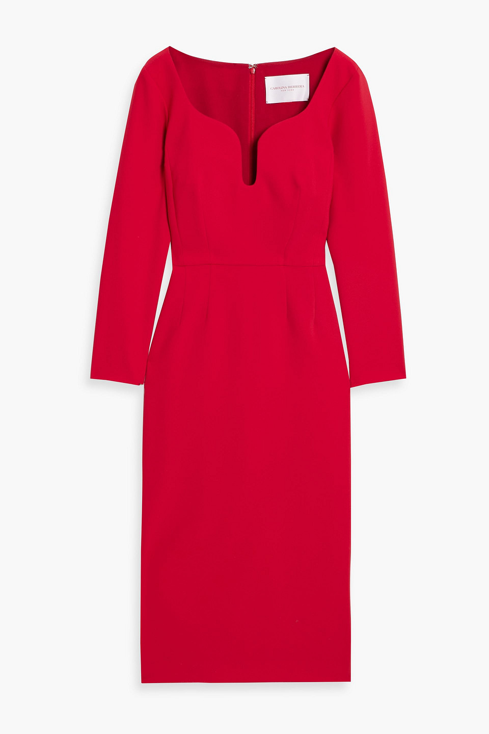 Carolina Herrera Crepe Midi Dress In Crimson