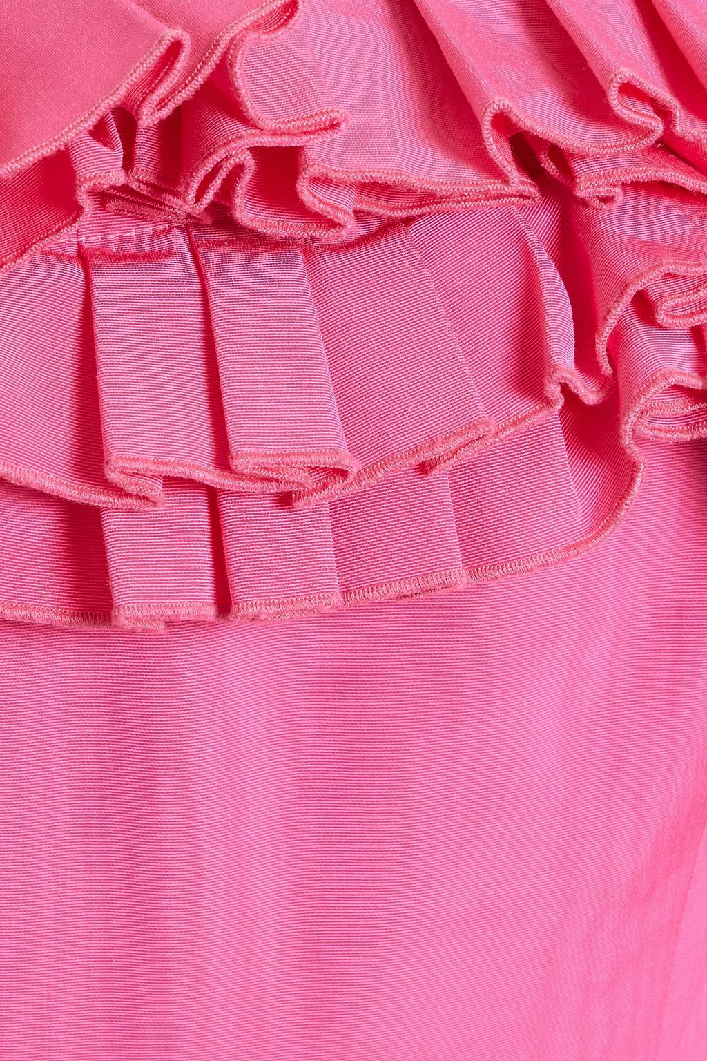 OSCAR DE LA RENTA Off-the-shoulder ruffled cotton-blend faille gown