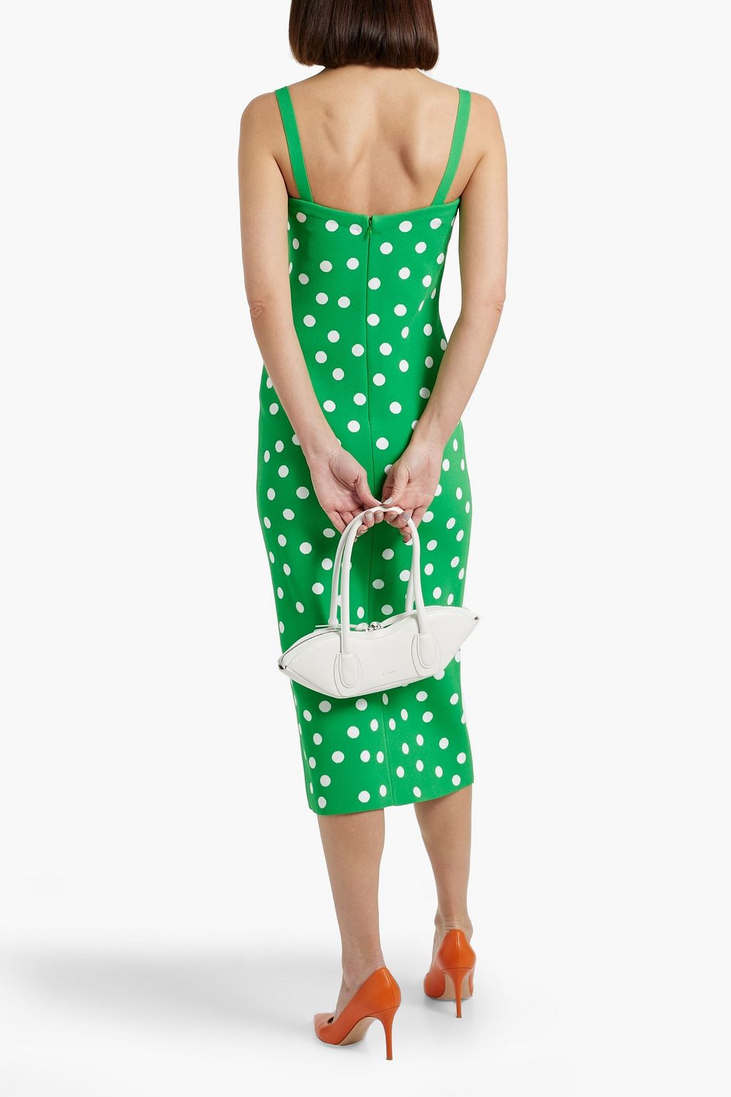 CAROLINA HERRERA Polka-dot jacquard-knit midi dress