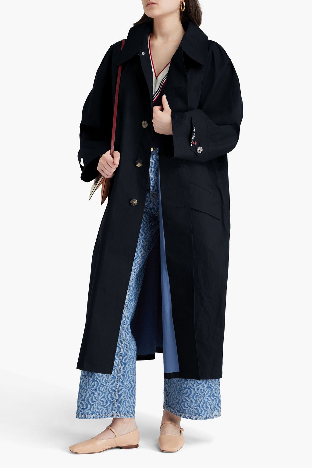 MARNI Oversized cotton-sateen trench coat