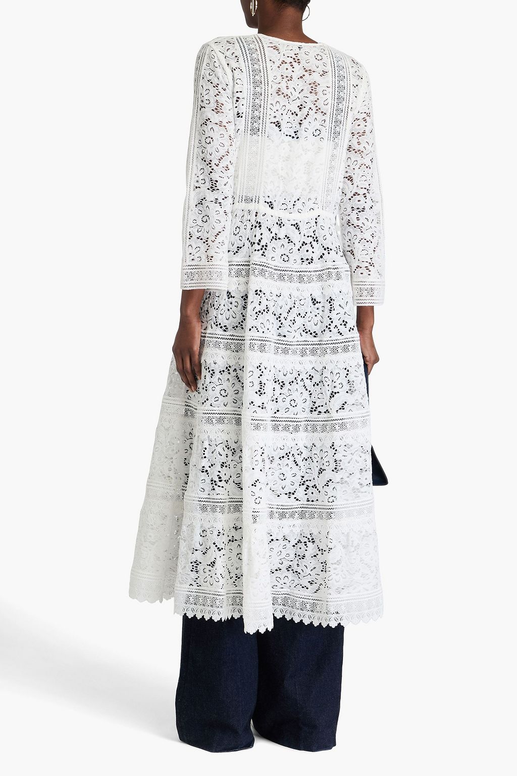 ALICE + OLIVIA روب تاليا من الدانتيل بشرّابات
