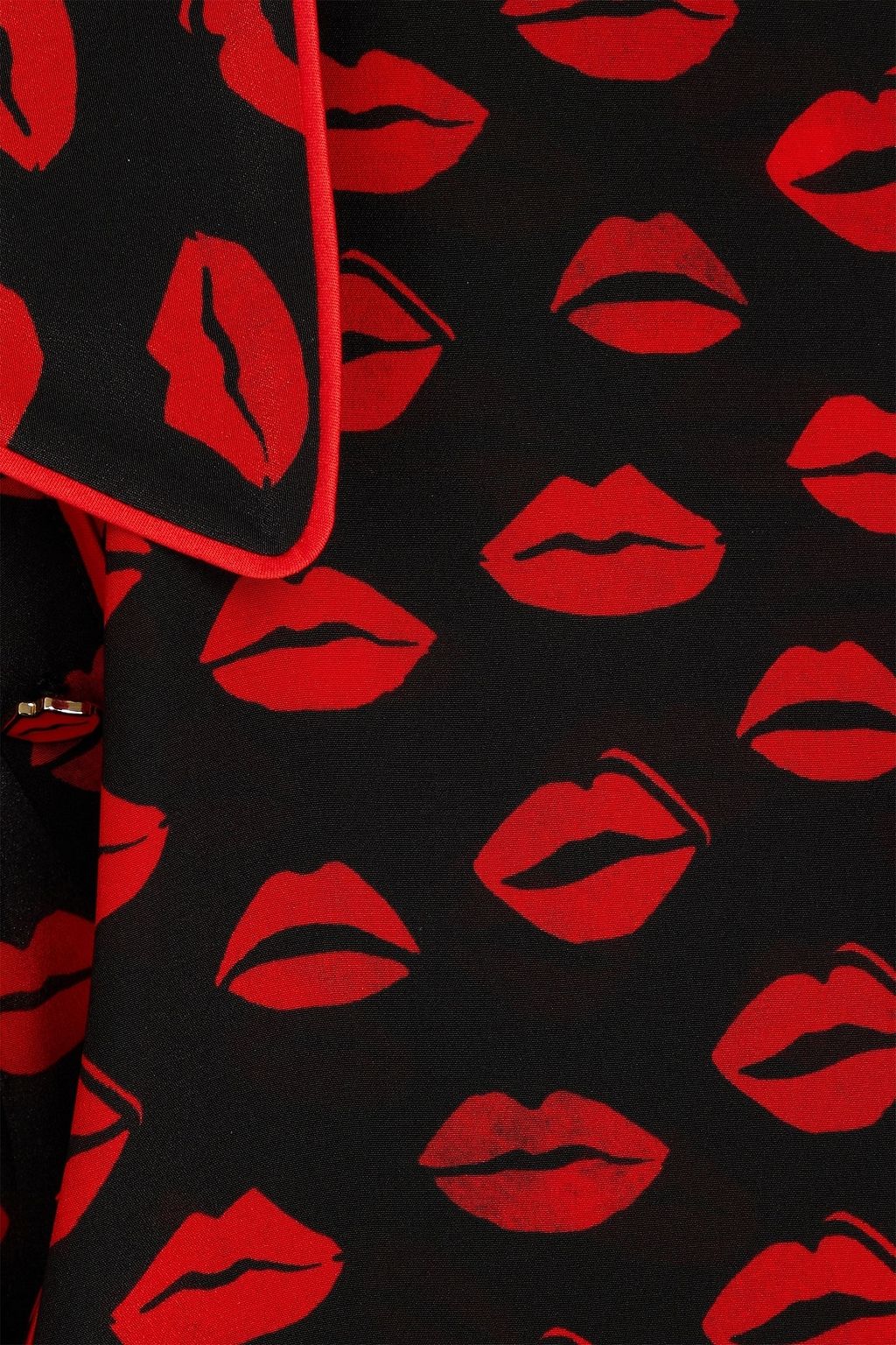 ALICE + OLIVIA قميص ويلا من الحرير الصيني بطبعات