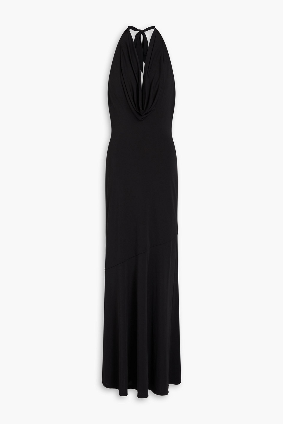 Alice And Olivia Dani Stretch-jersey Halterneck Maxi Dress In Black