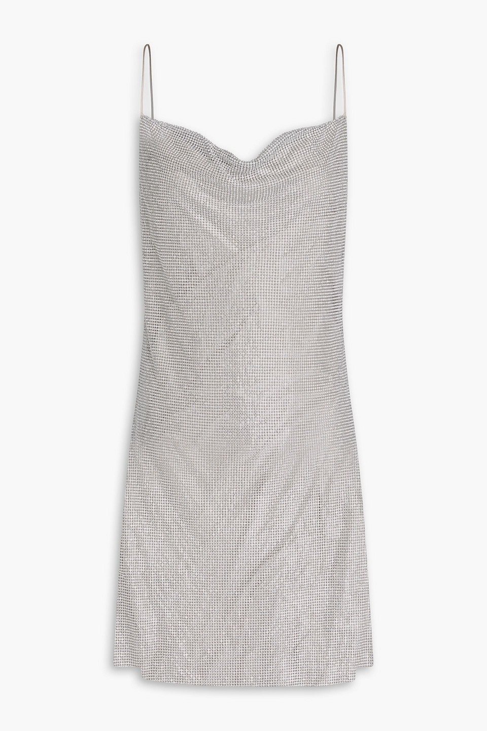 Alice And Olivia Harmony Chainmail Mini Dress In Silver
