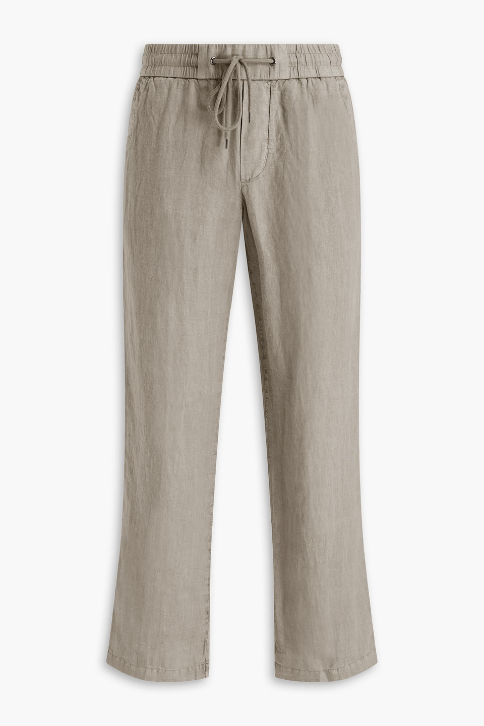 James Perse Linen Drawstring Trousers In Stone