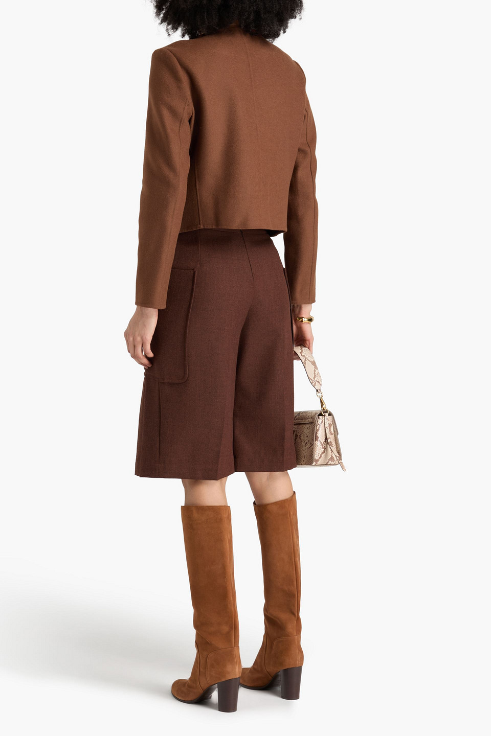 Veronica Beard Lyssa Wool-blend Felt Jacket In Brown