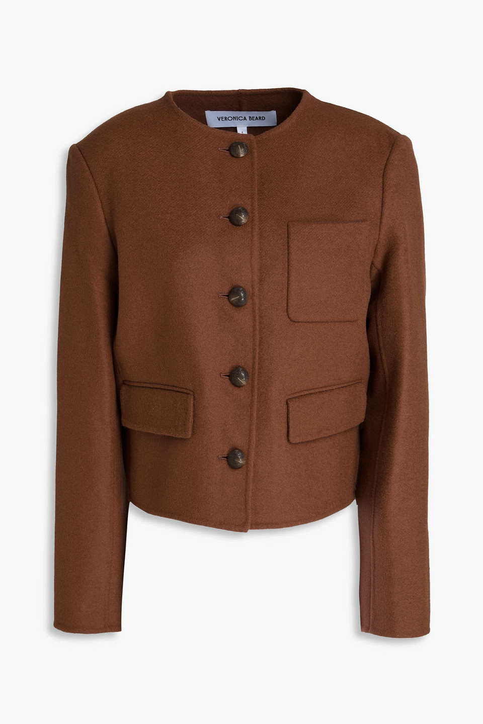 Veronica Beard Lyssa Wool-blend Felt Jacket In Brown