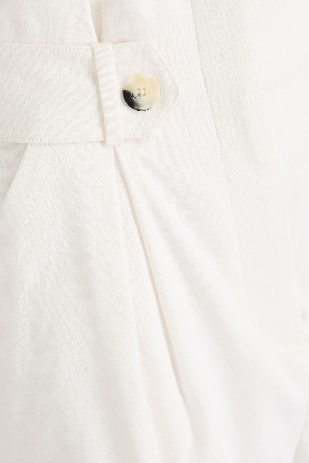 VERONICA BEARD Franzi pleated linen-blend shorts