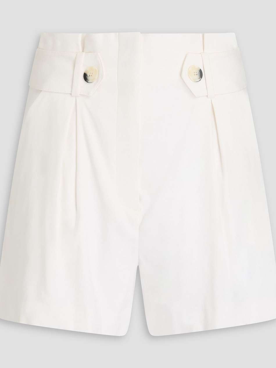 franzi pleated linen-blend shorts