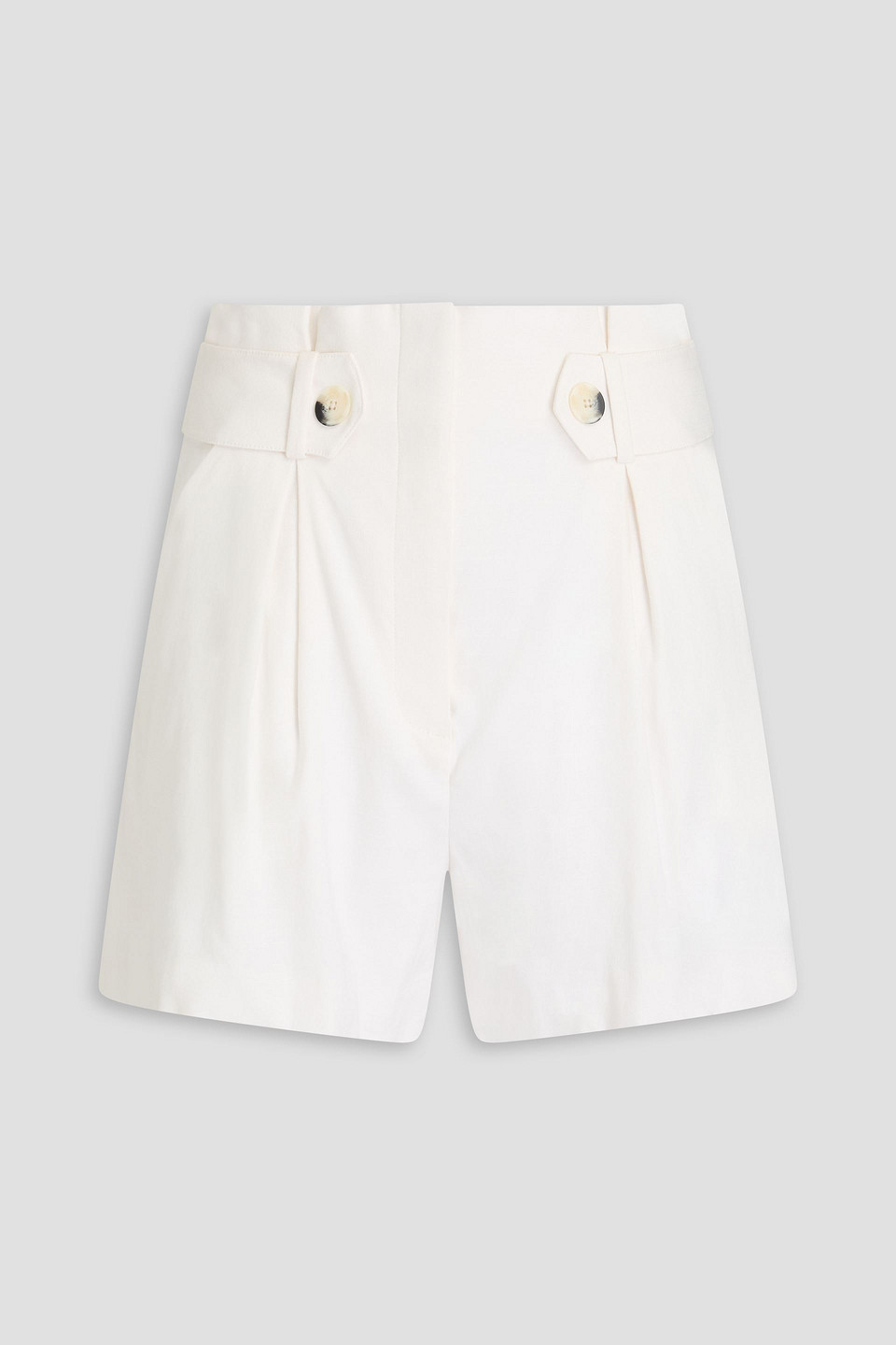 Veronica Beard Franzi Plissierte Shorts Aus Einer Leinenmischung In Off-white