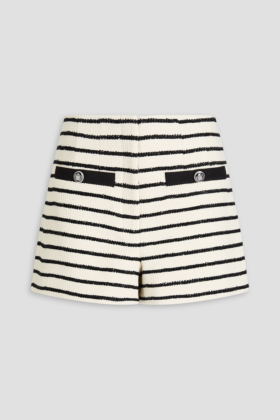 VERONICA BEARD GERSHWIN STRIPED COTTON-BLEND SHORTS