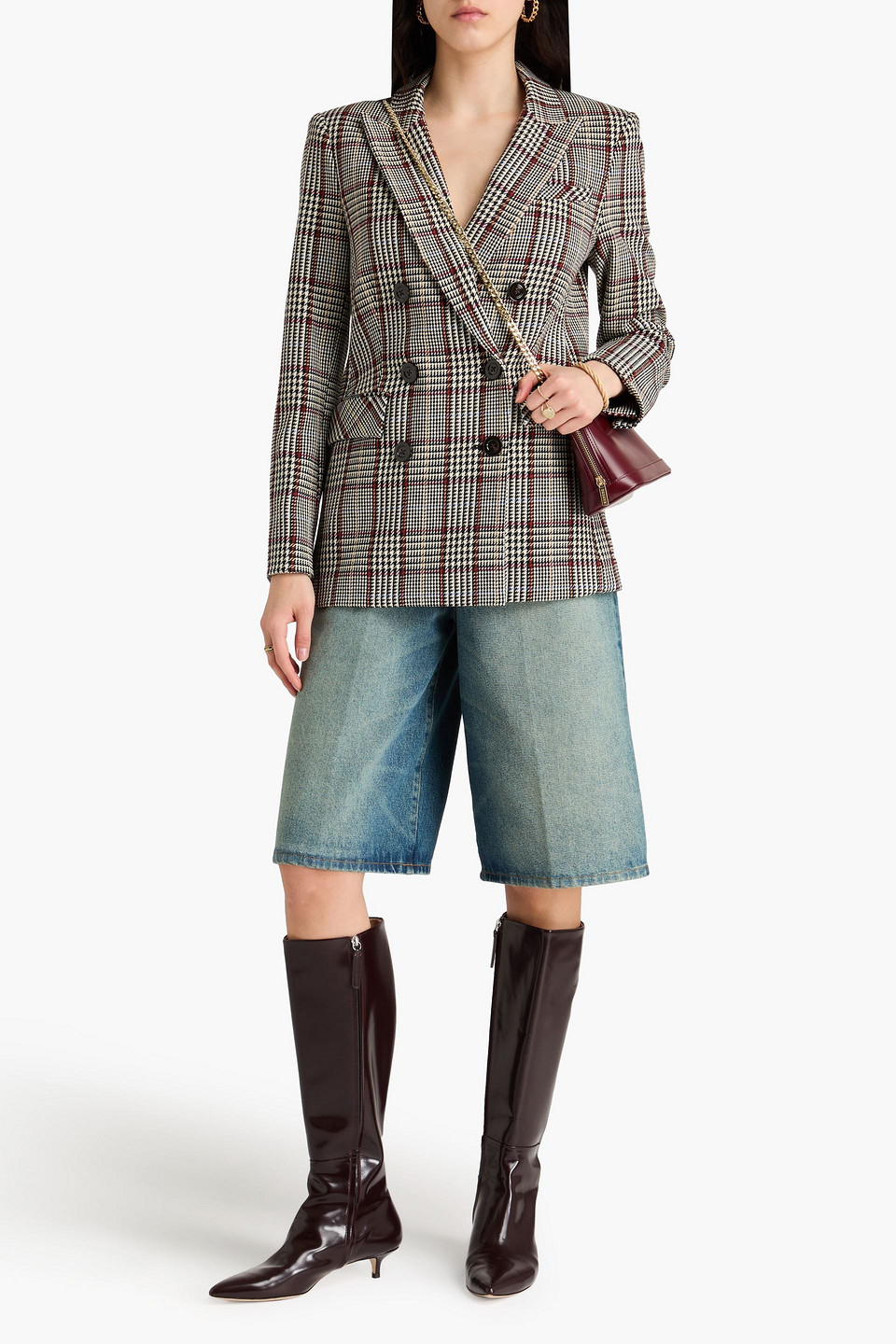 Veronica Beard Ellette Dickey Doppelreihiger Blazer Aus Tweed Mit Glencheck-muster In Bunt