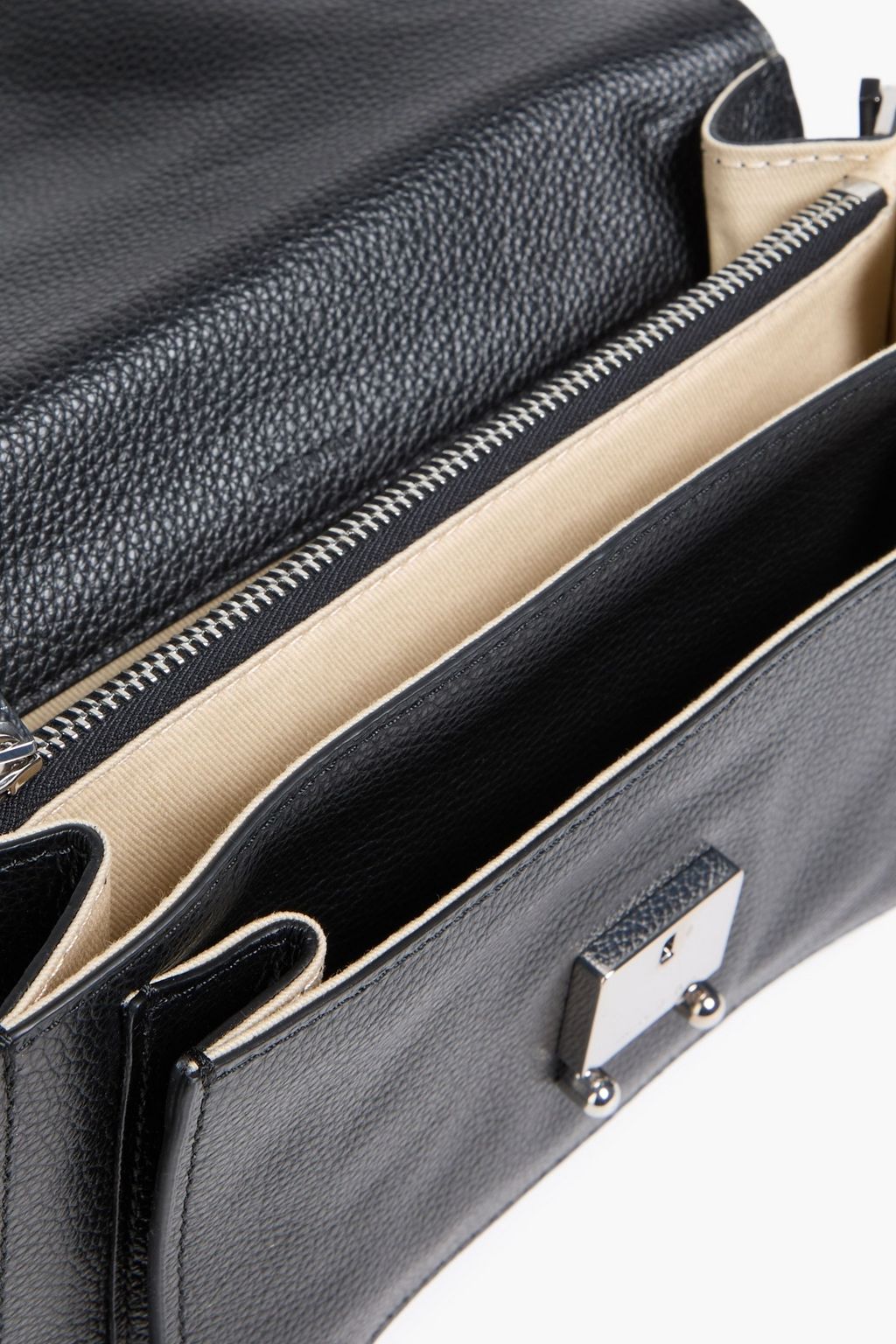 MARNI Trunk embroidered pebbled-leather shoulder bag