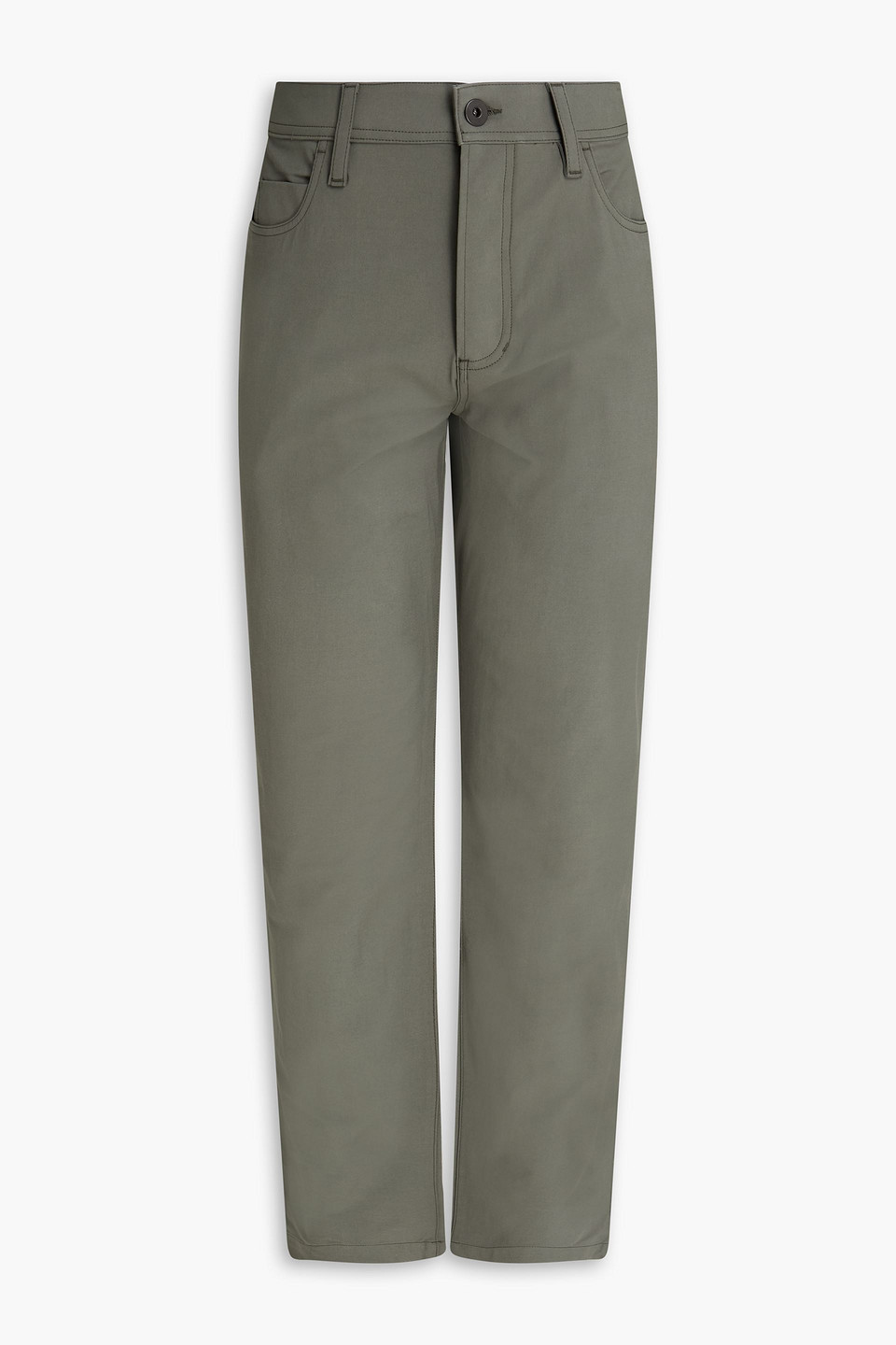 James Perse Cotton-blend Twill Trousers In Grey Green