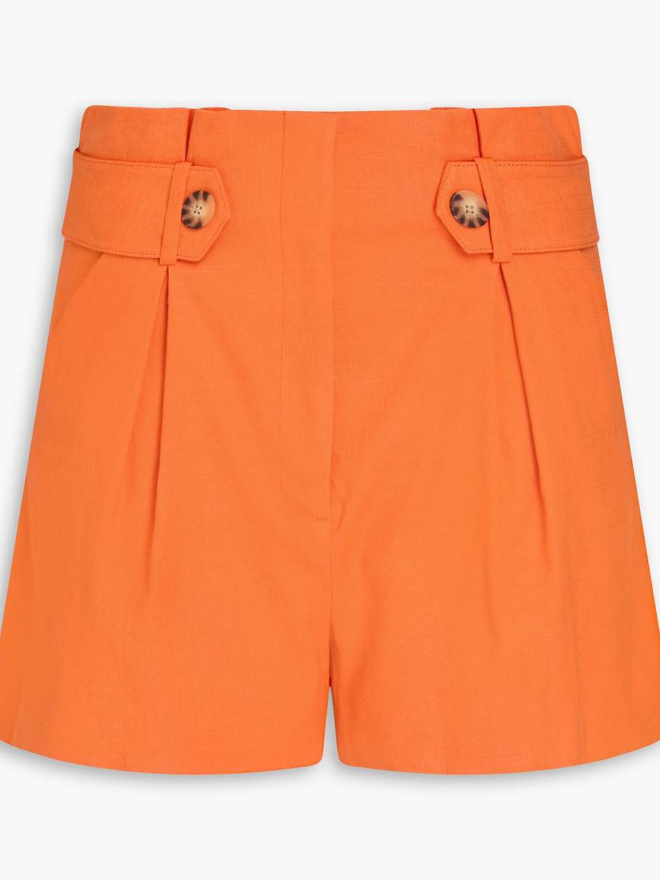 franzi pleated linen-blend shorts