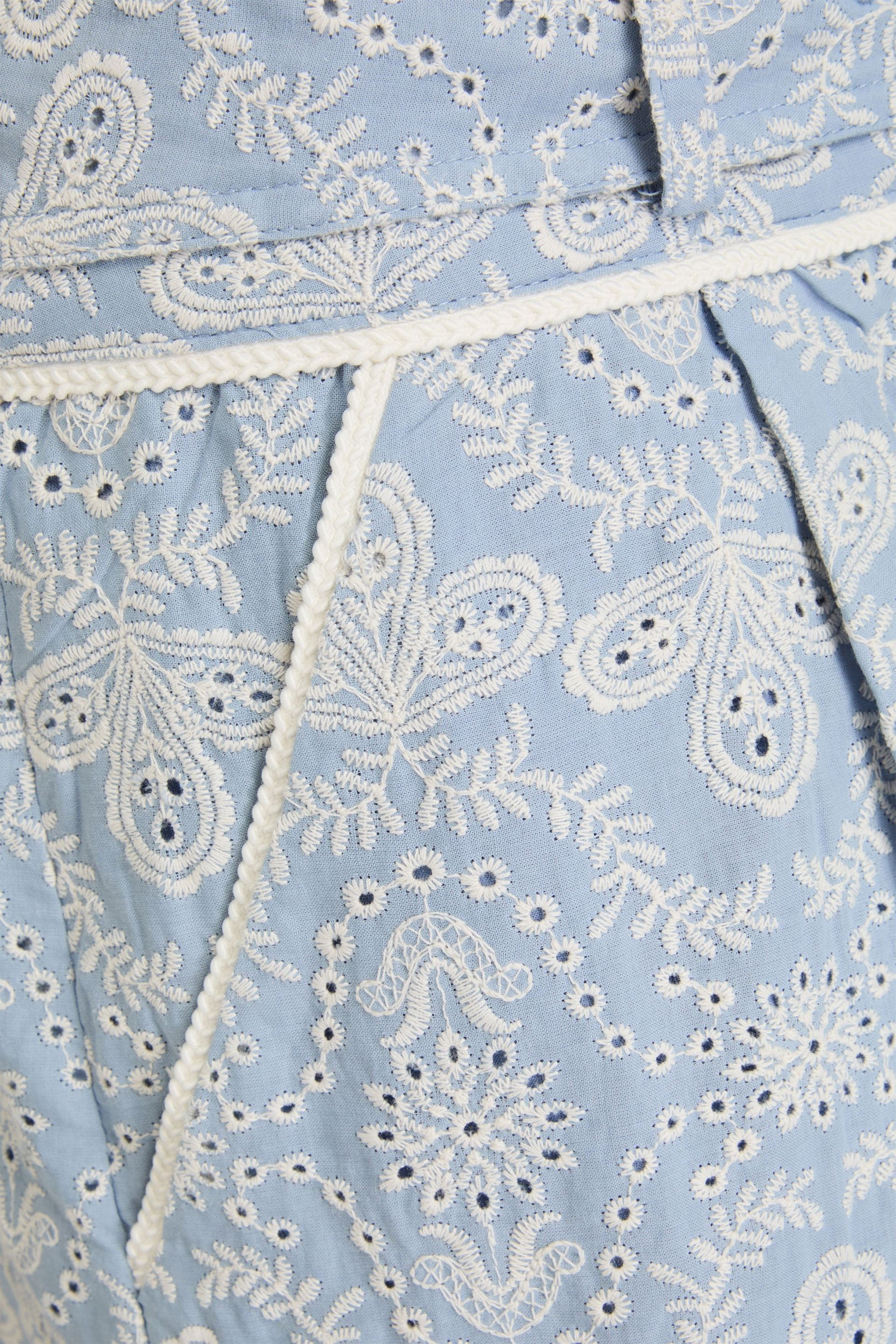 Veronica Beard Hobbes belted broderie anglaise cotton shorts