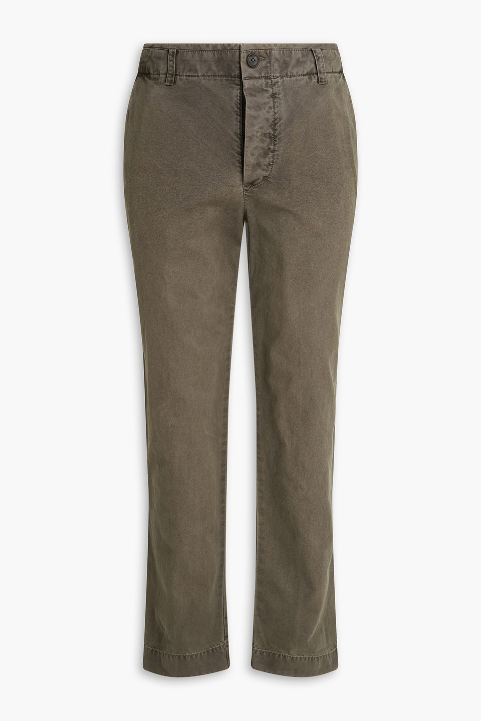 James Perse Cotton-canvas Chinos In Army Green