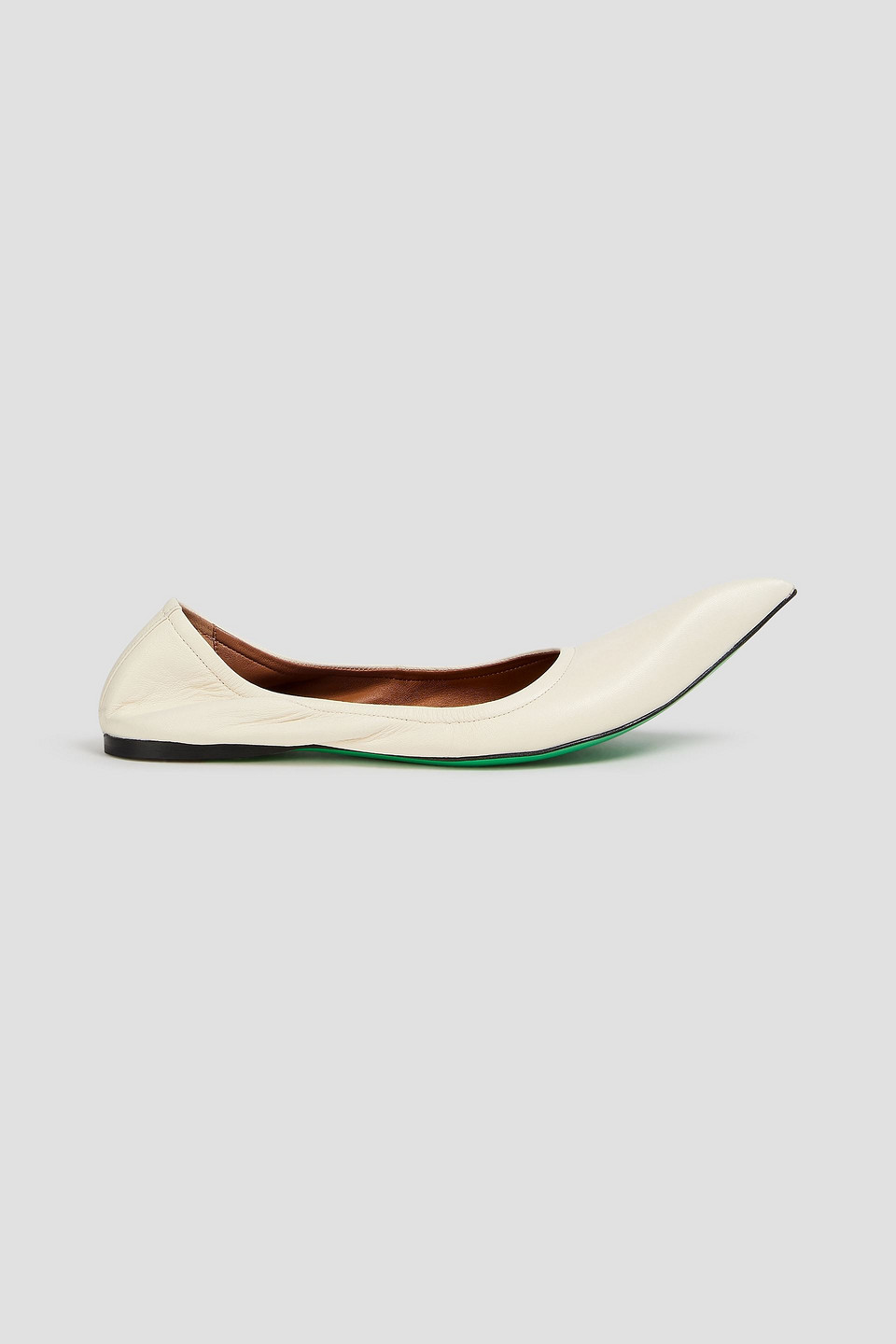 Marni Woman Ballet Flats Ivory Size 8 Leather In White