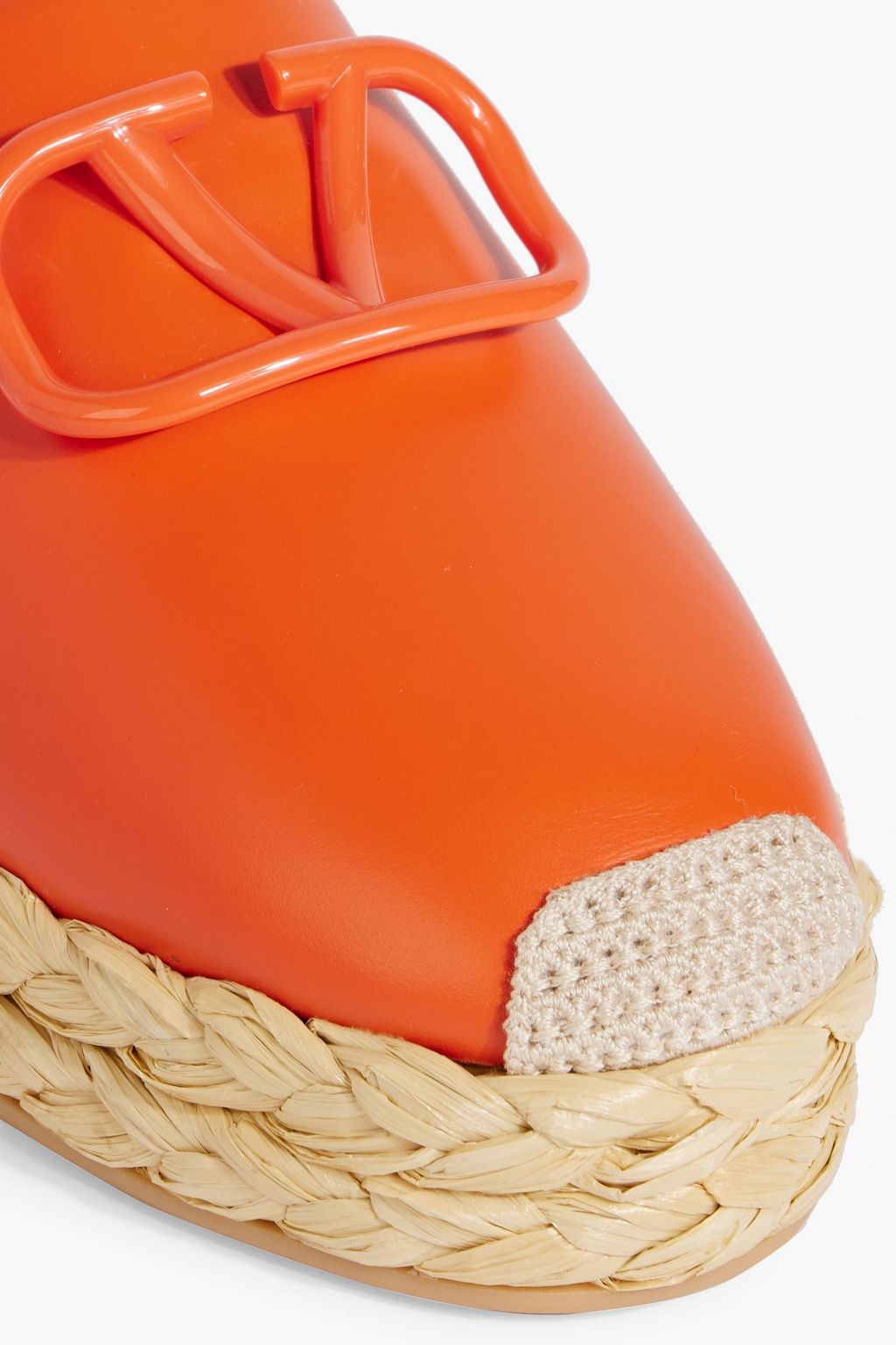 VALENTINO GARAVANI VLOGO embellished leather espadrille slippers