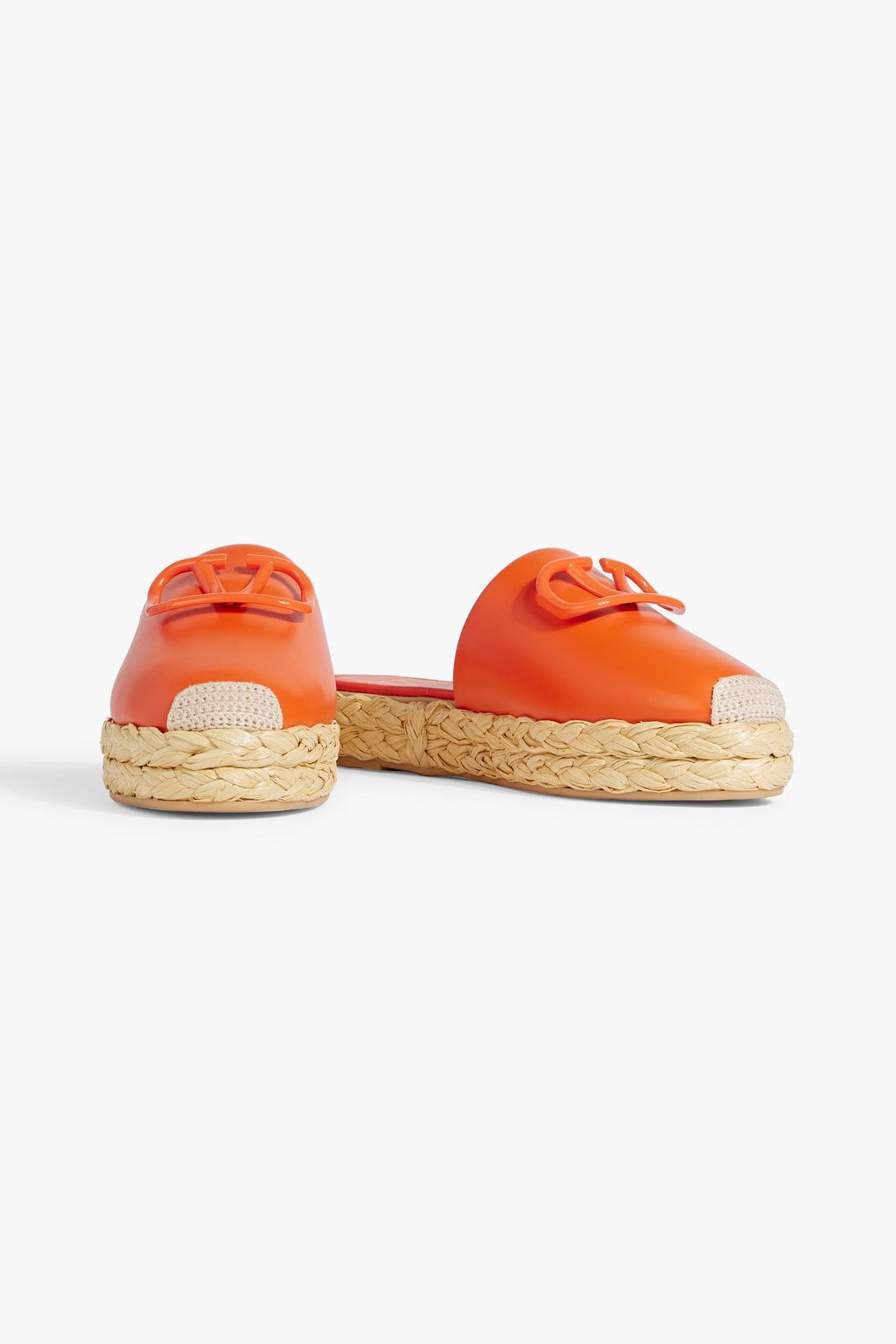 VALENTINO GARAVANI VLOGO embellished leather espadrille slippers