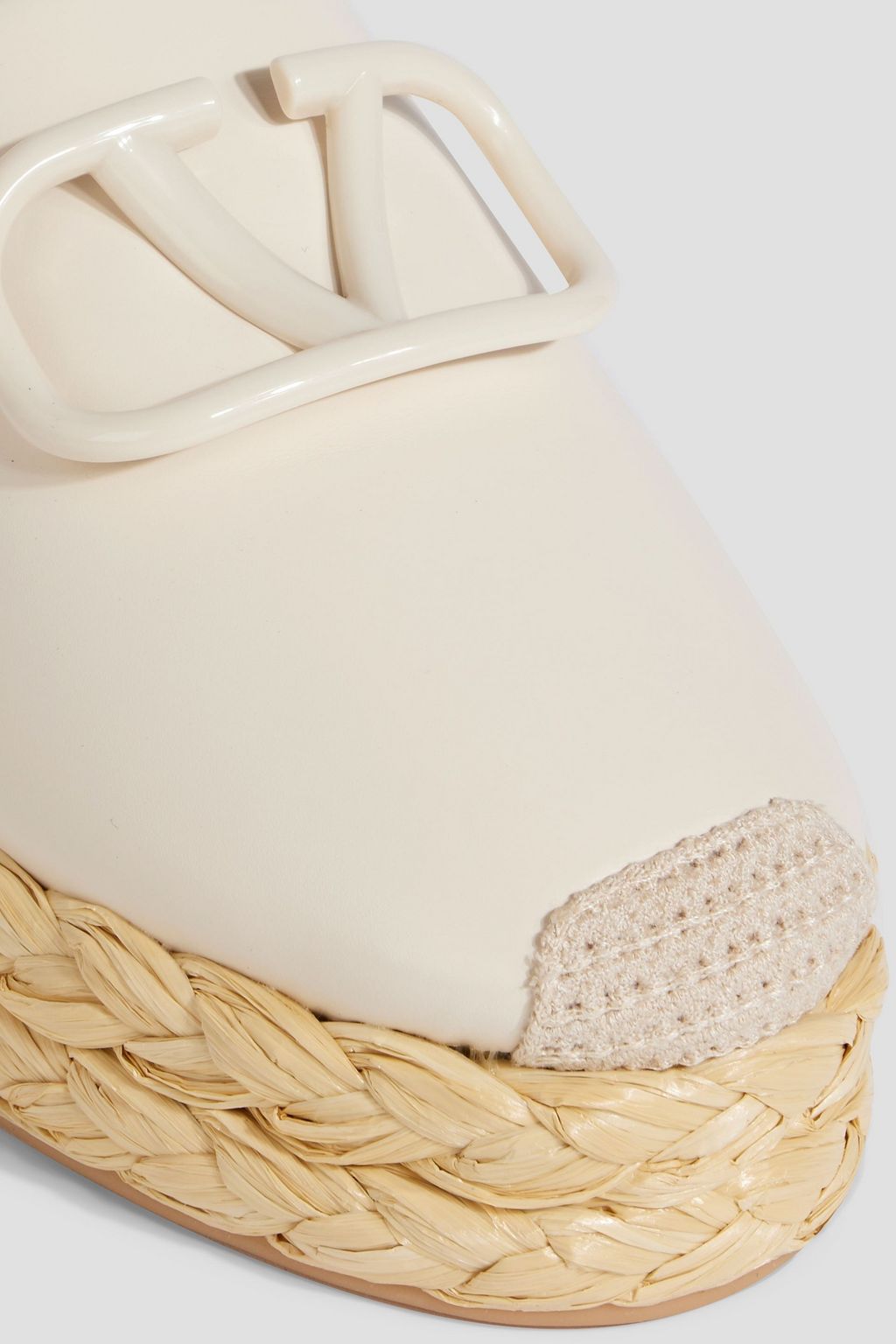 VALENTINO GARAVANI VLOGO embellished leather espadrille slippers