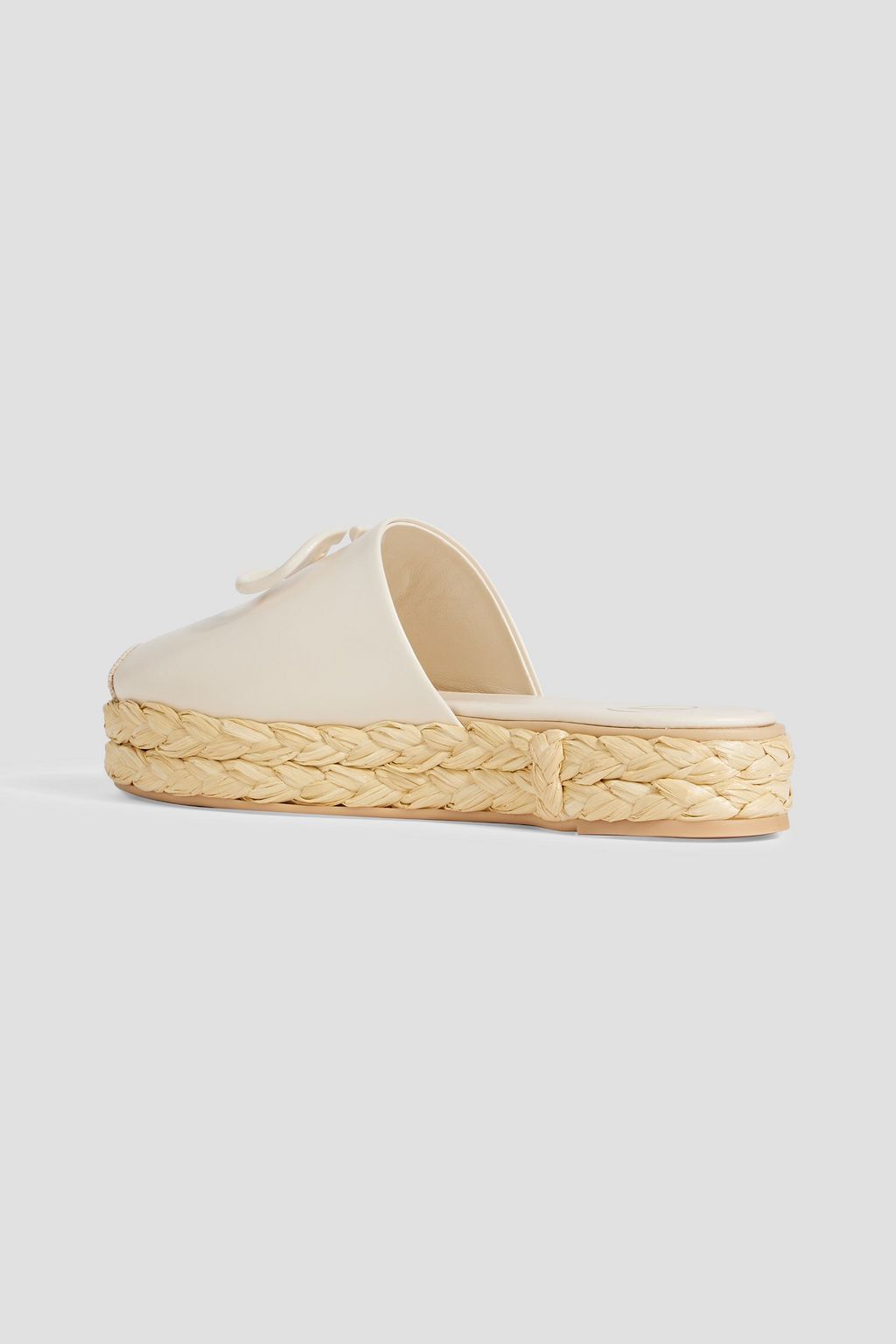 VALENTINO GARAVANI VLOGO embellished leather espadrille slippers