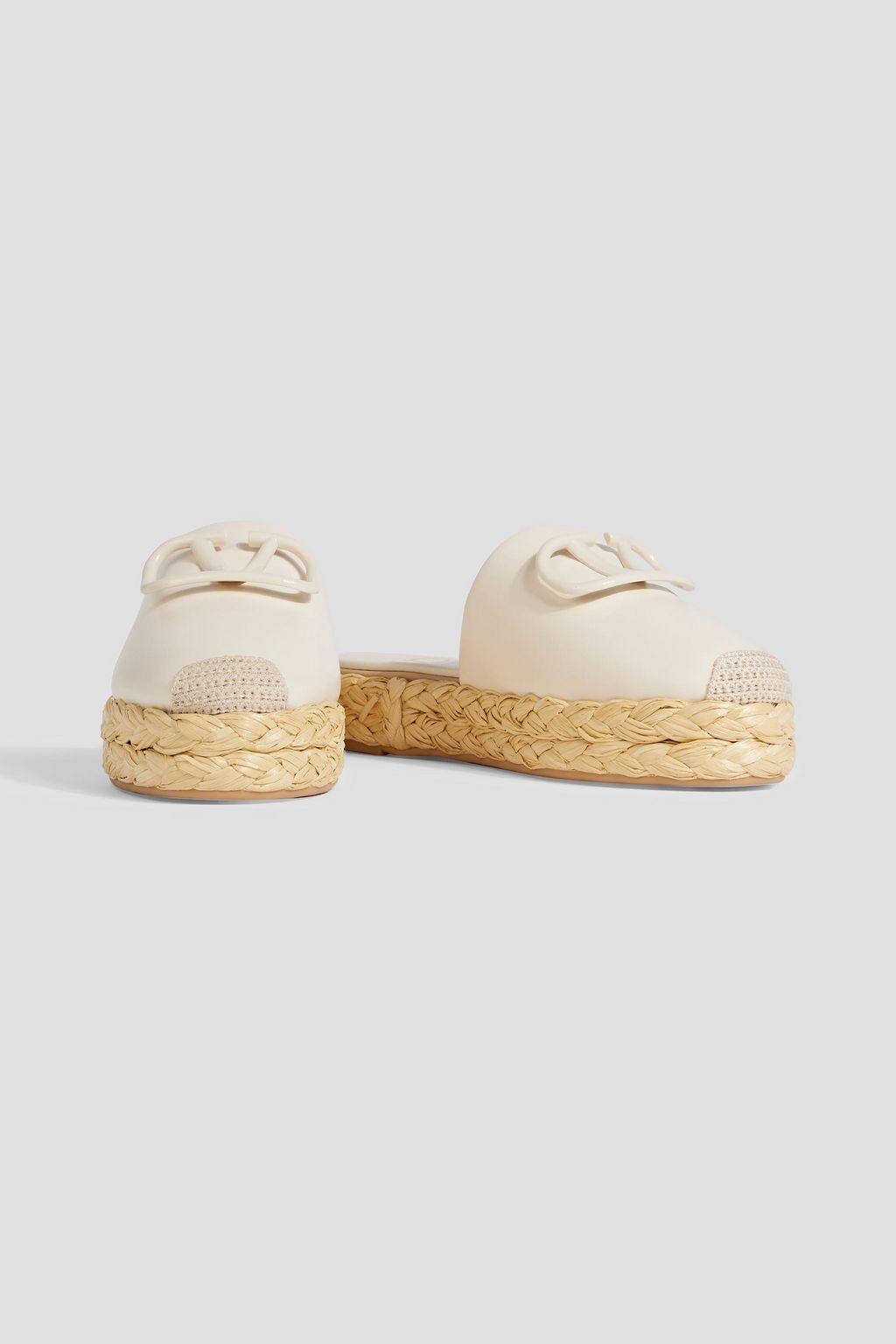 VALENTINO GARAVANI VLOGO embellished leather espadrille slippers