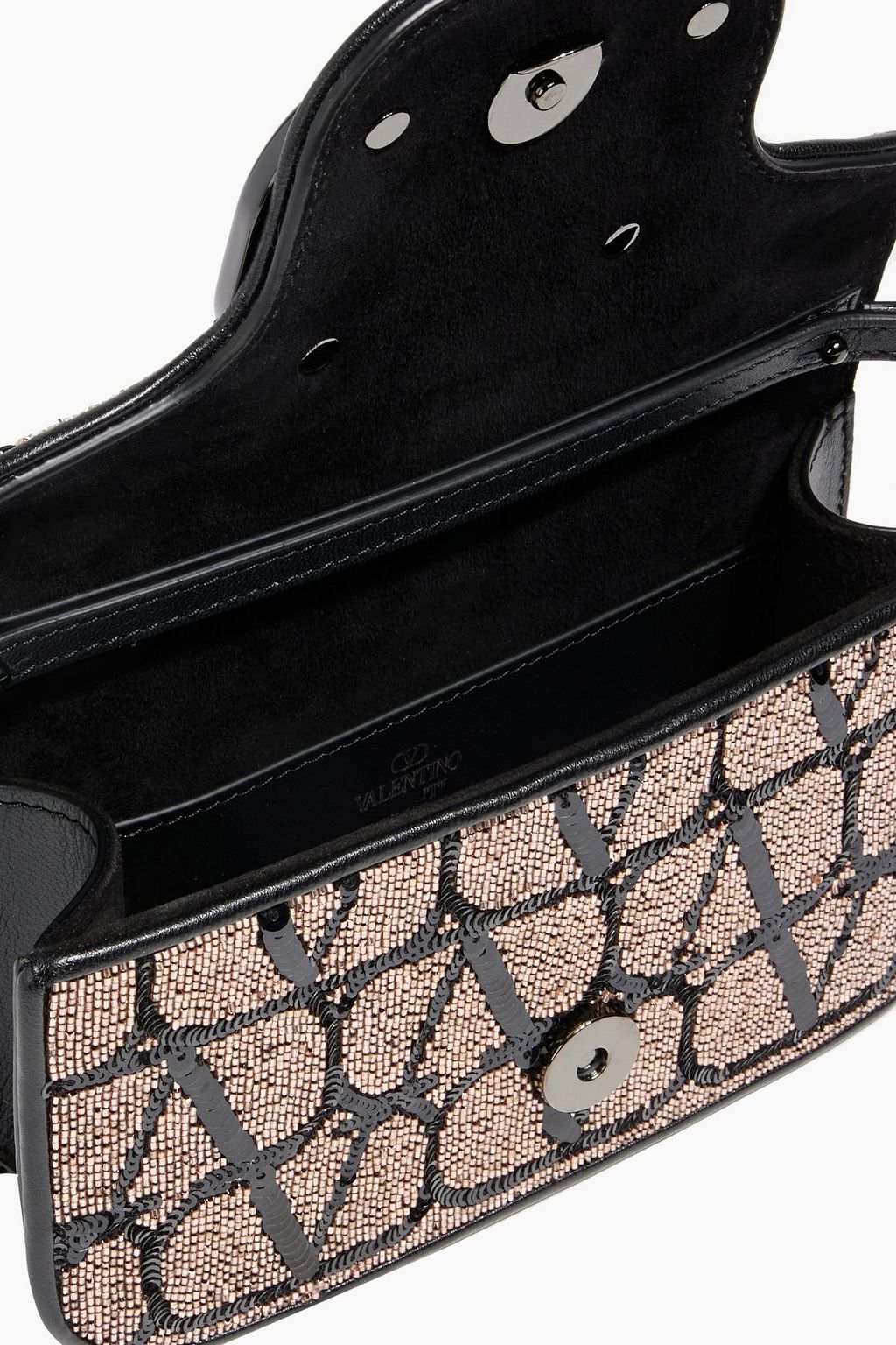 VALENTINO GARAVANI Locò Toile Iconographe embellished leather shoulder bag