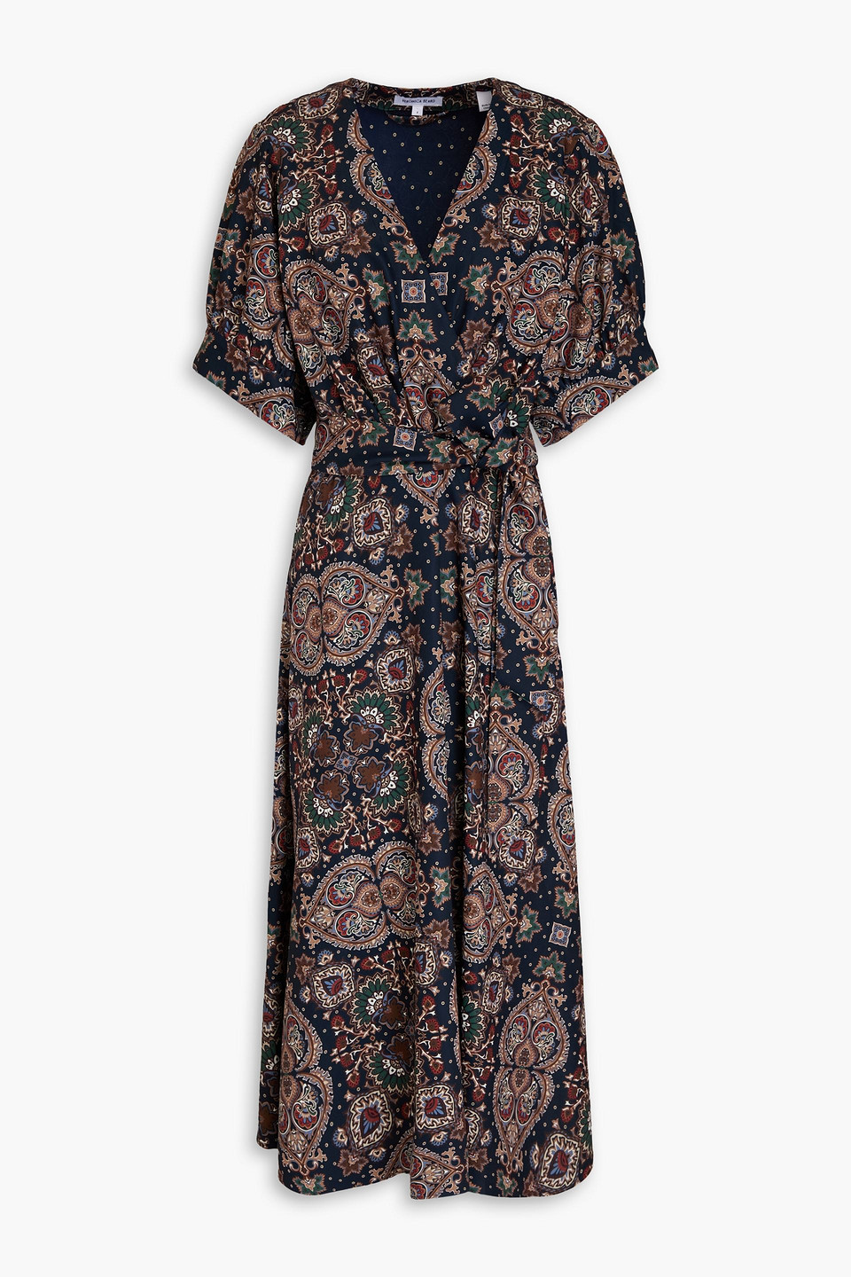 Veronica Beard Wyatt Wrap-effect Printed Crepe Midi Dress In Bunt