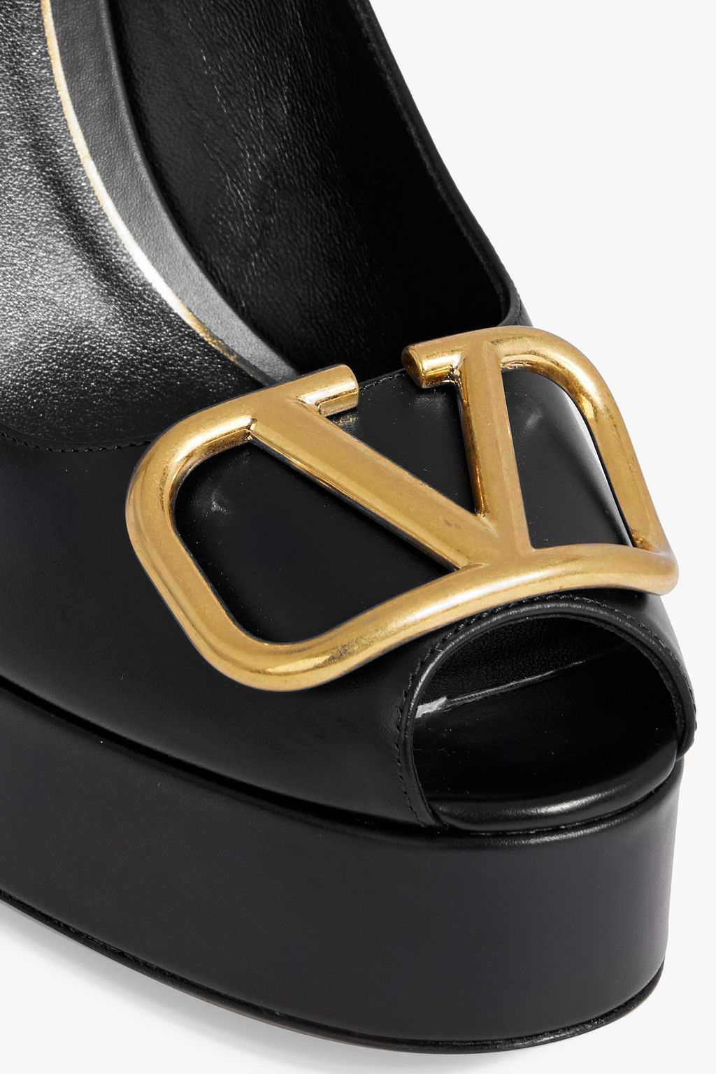 VALENTINO GARAVANI VLOGO leather platform slingback sandals