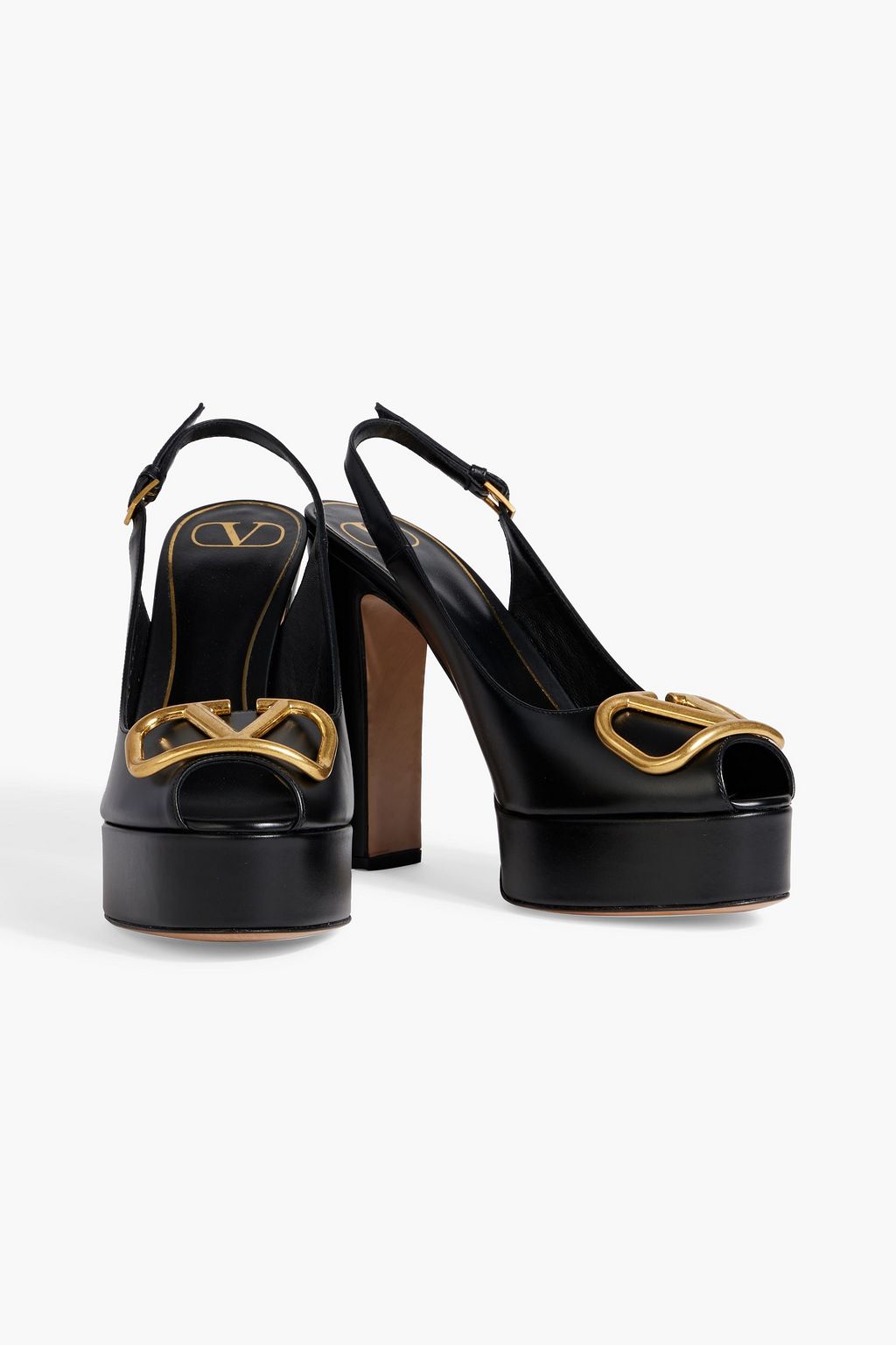 VALENTINO GARAVANI VLOGO leather platform slingback sandals
