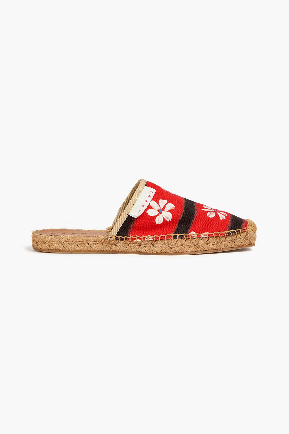 Marni Printed Canvas Espadrilles In Red