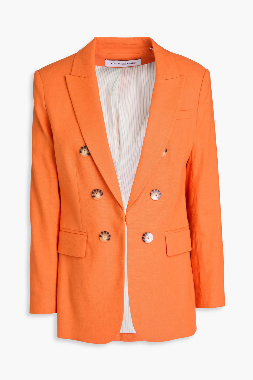 Veronica Beard Bexley Linen-blend Blazer In Orange