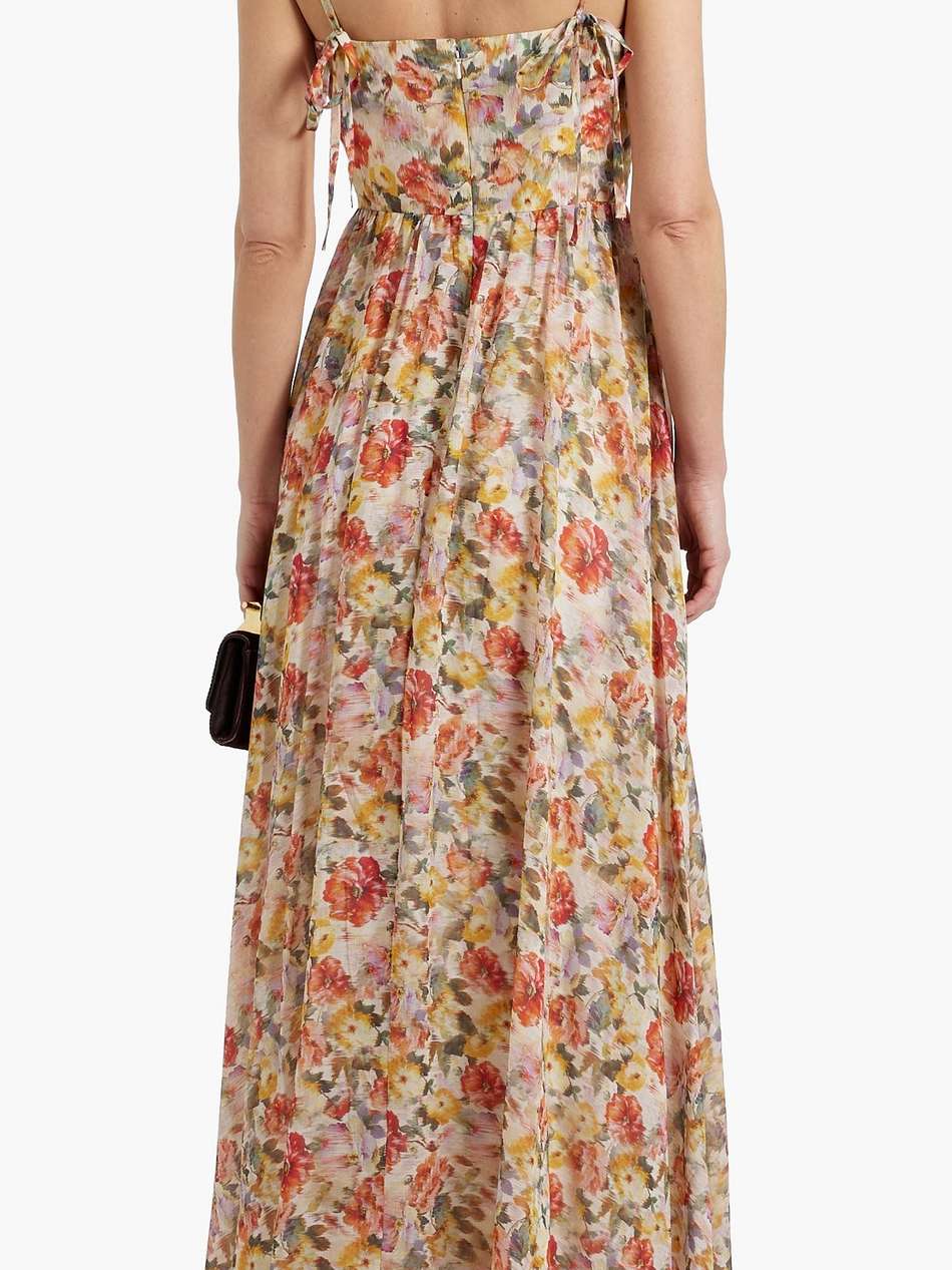 floral-print voile maxi dress